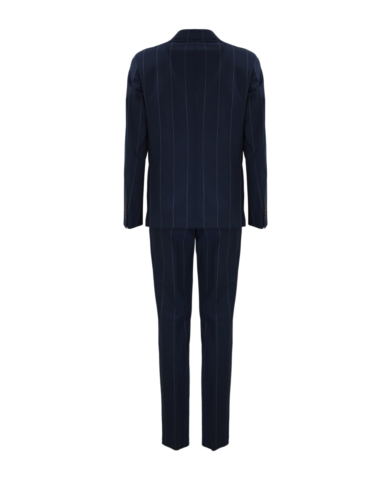 Eleventy Blue Double-breasted Pinstripe Suit - Blu