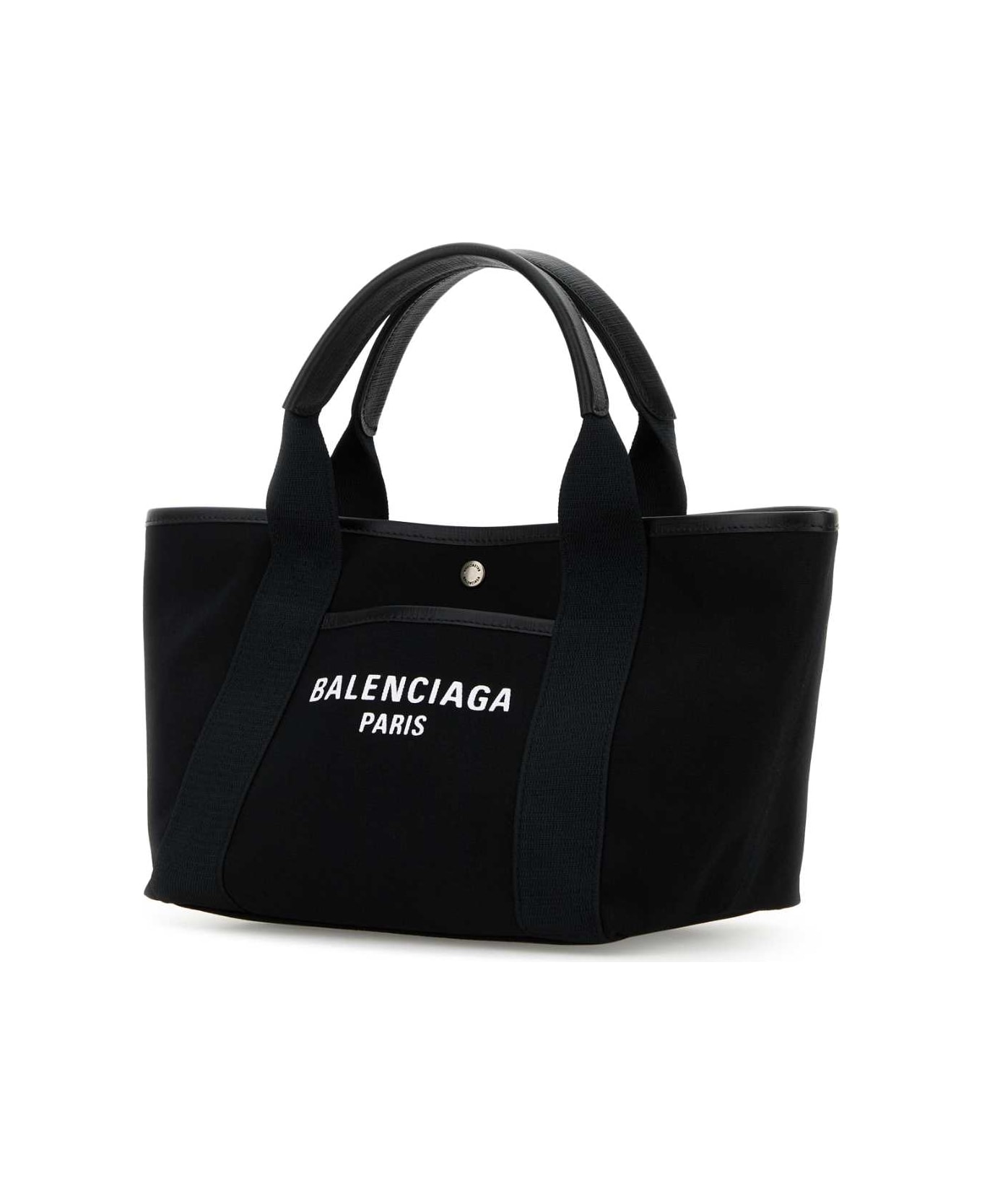 Balenciaga Black Canvas Biarritz Shopping Bag - BLACK/BLACK