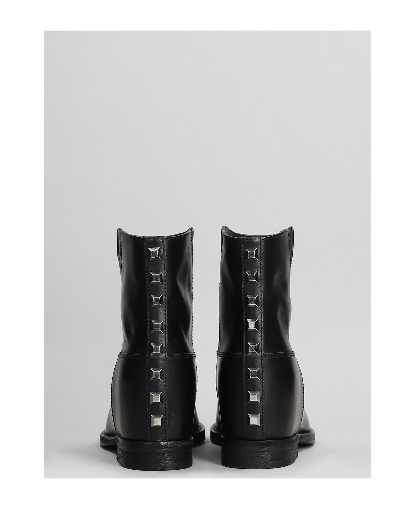 Via Roma 15 Ankle Boots Inside Wedge In Black Leather - black