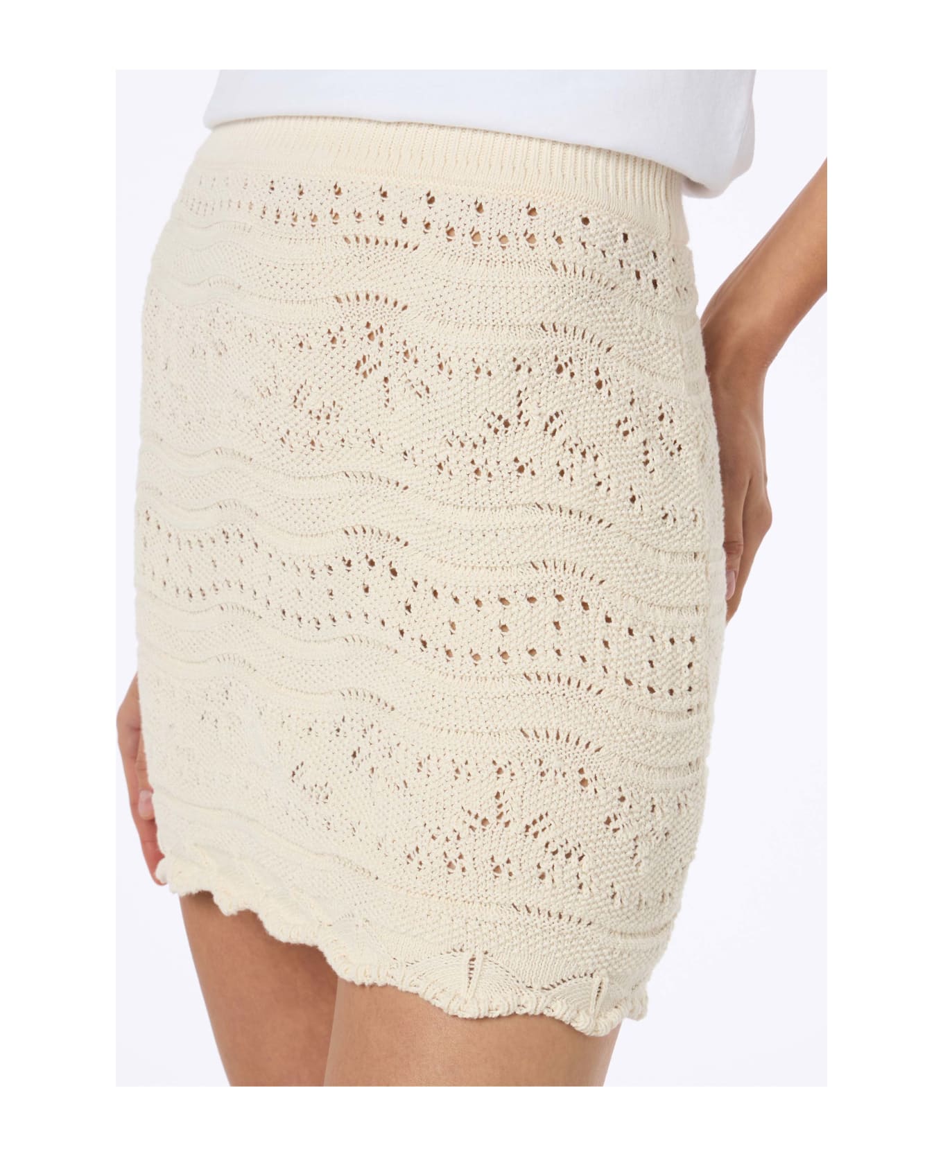 MC2 Saint Barth Woman Cotton Knit Mini Skirt Apple - WHITE