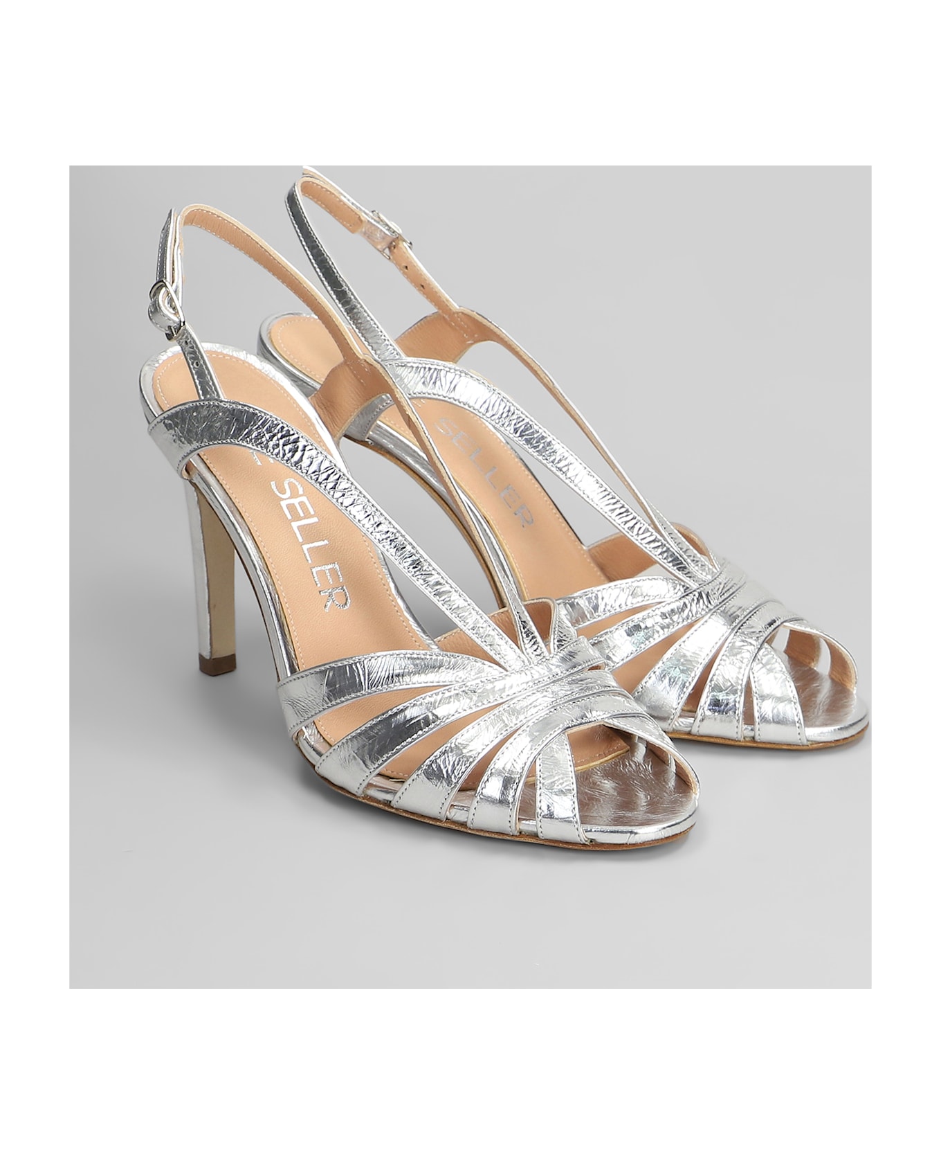 The Seller Sandals In Silver Leather - silver サンダル