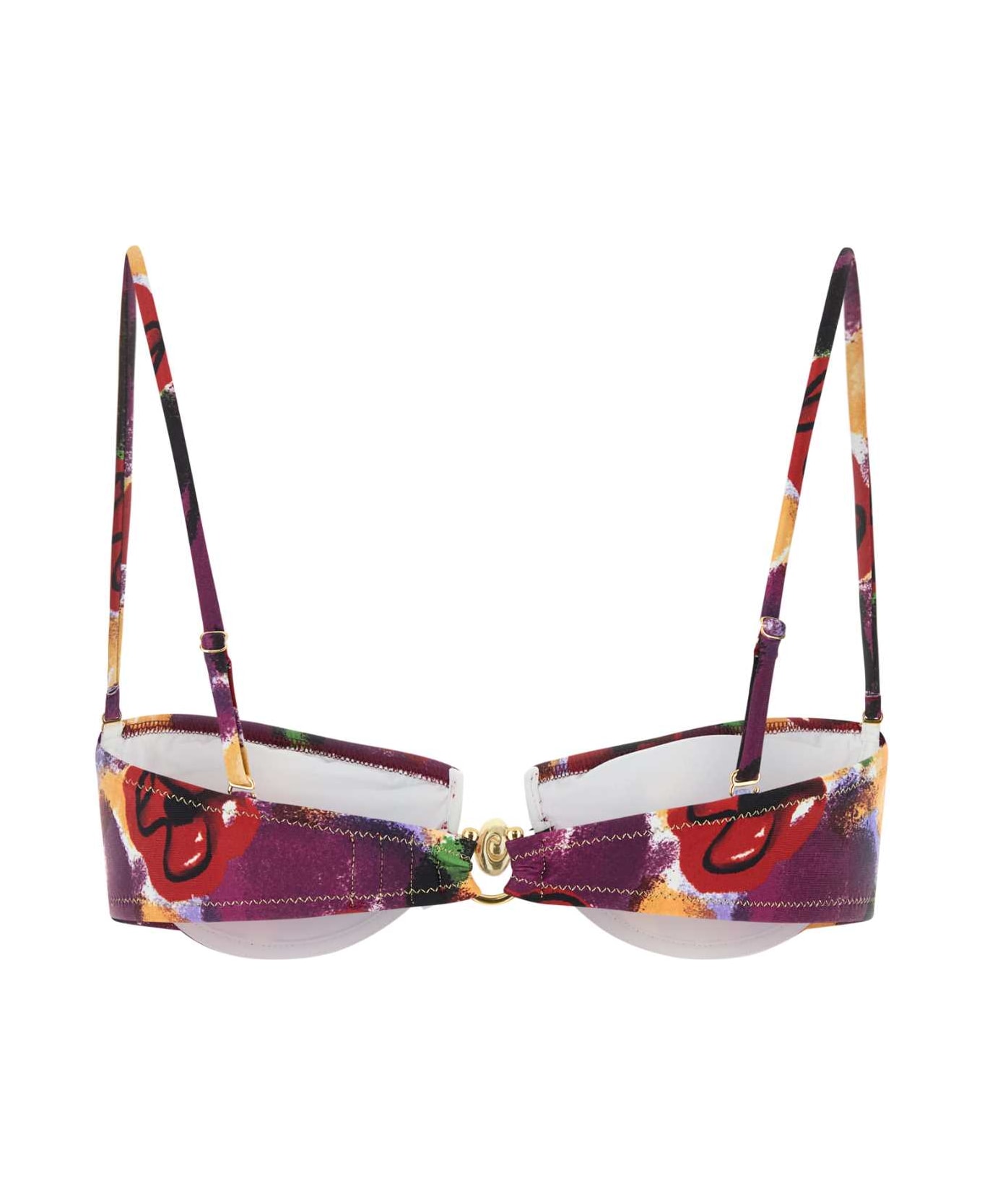Reina Olga Printed Stretch Nylon Hommond Bikini Top - PORTORAFAEL