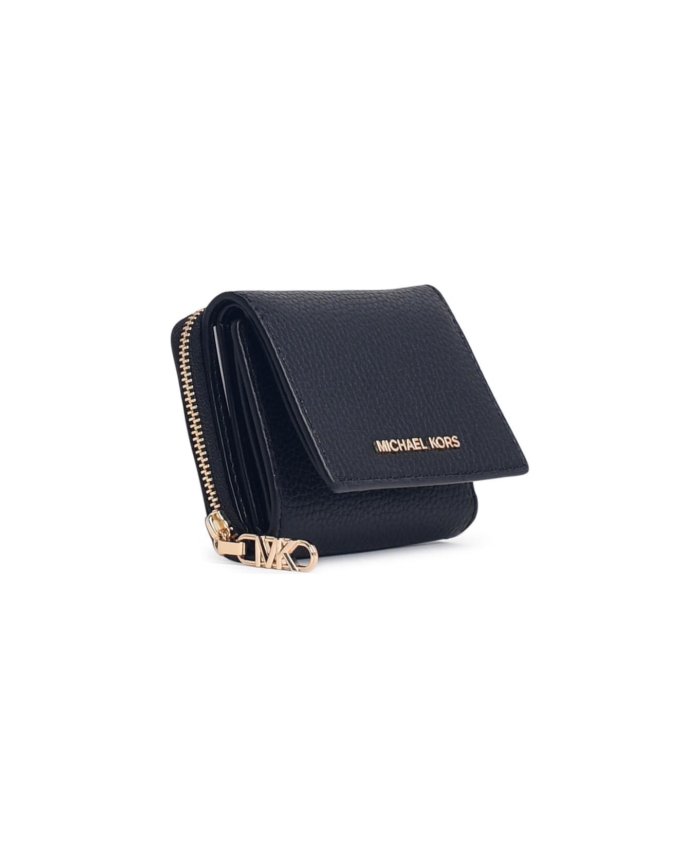 MICHAEL Michael Kors 'trifold' Black Leather Wallet - Black