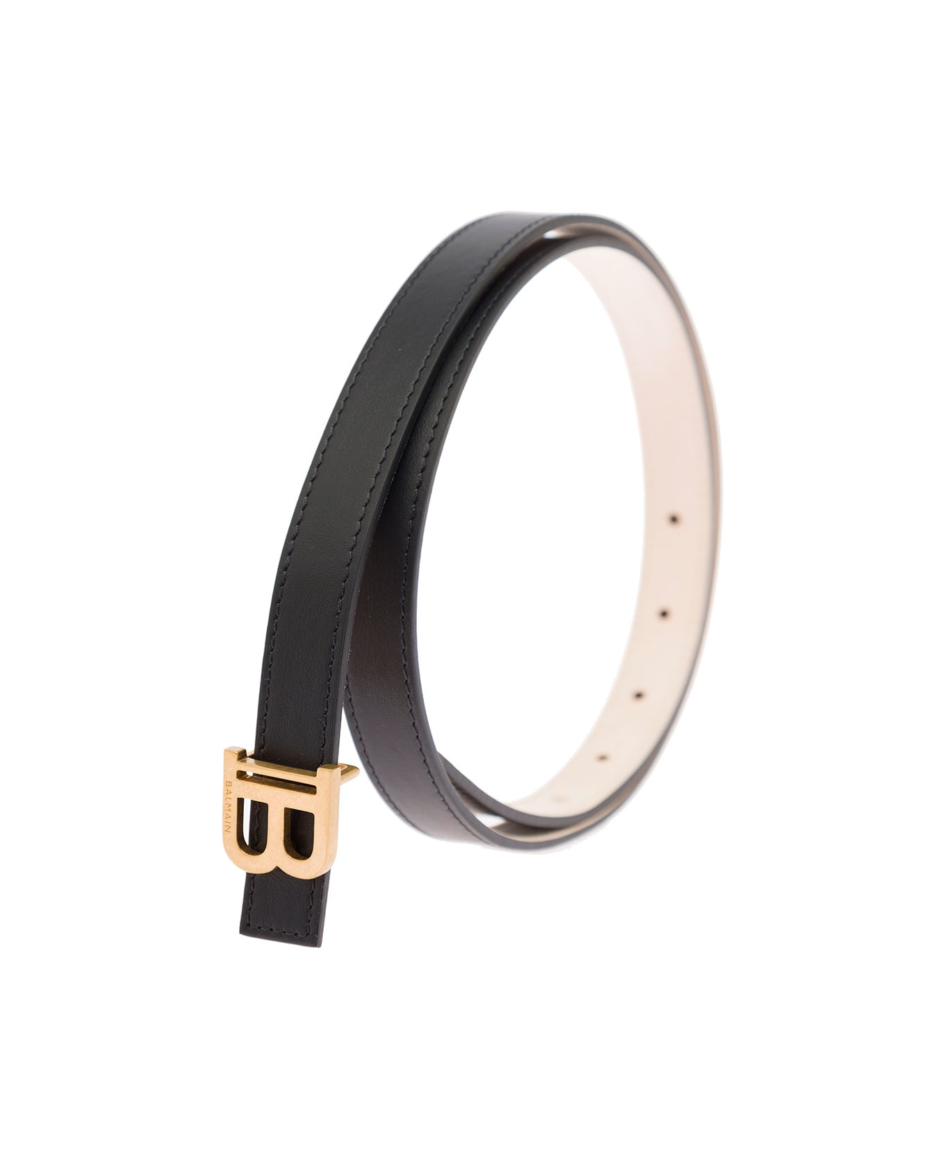 Balmain Woman's Black Leather B-belt Belt | italist, ALWAYS
