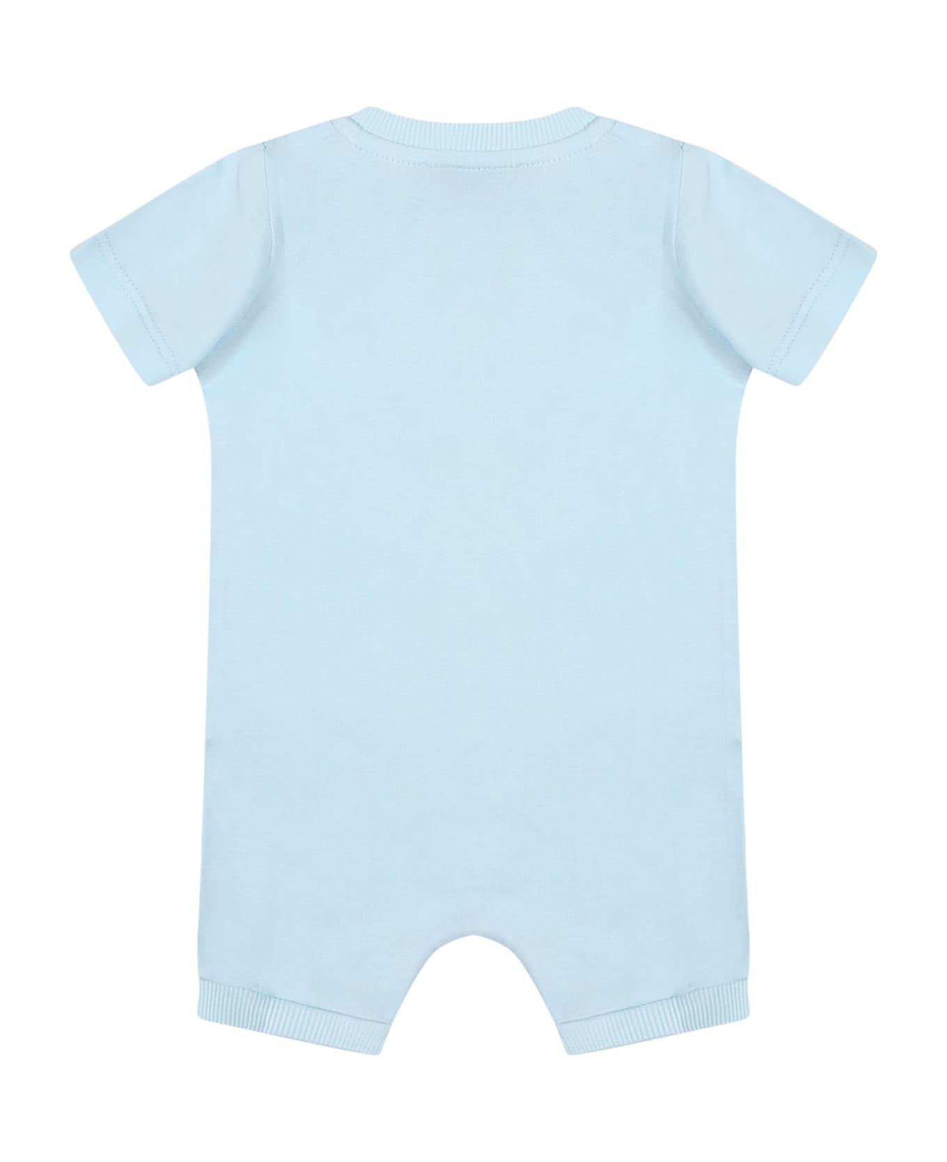 Moschino Light Blue Bodysuit For Baby Boy With Teddy Bear And Pinwheel - Light Blue ボディスーツ＆セットアップ
