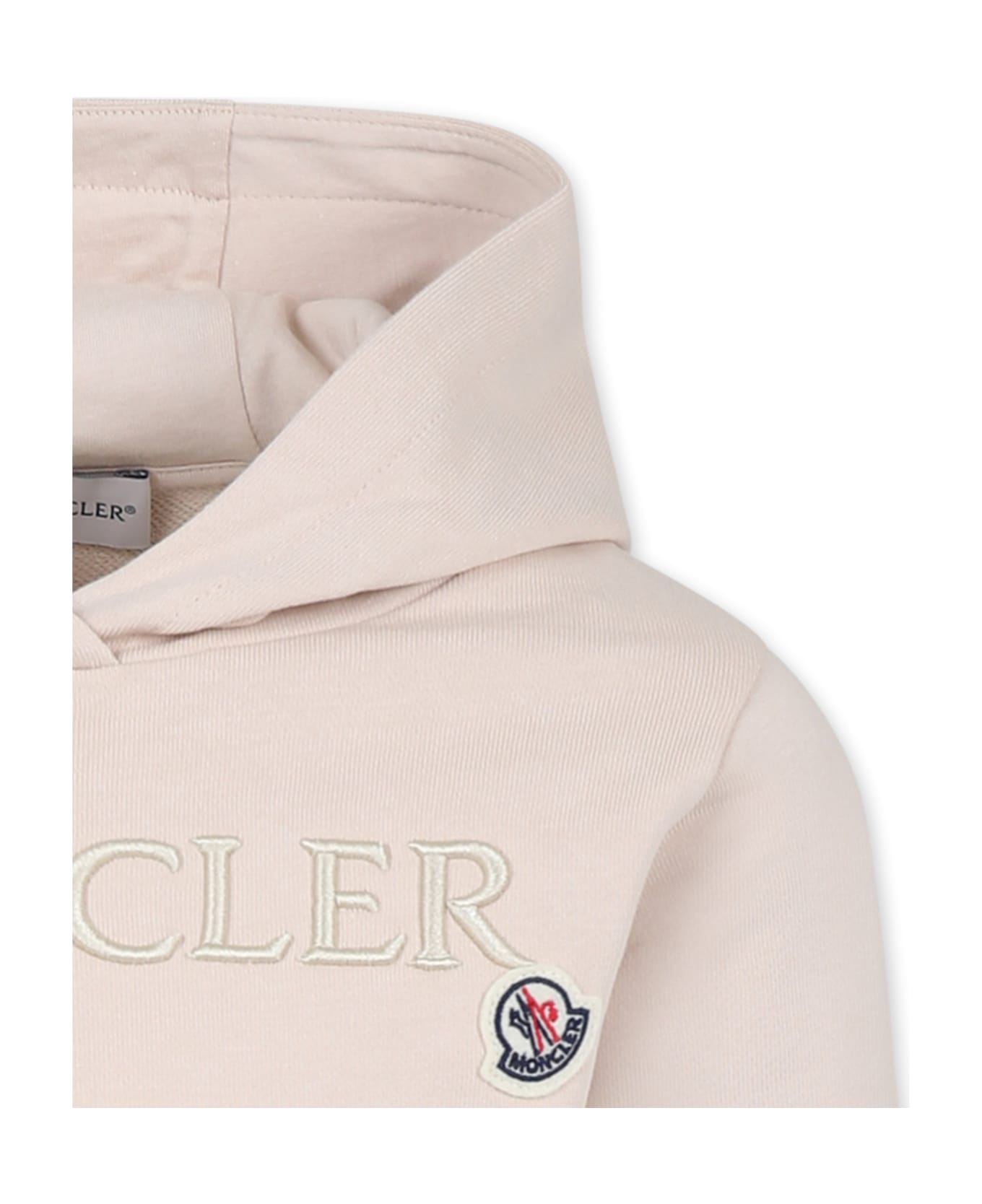 Moncler Pink Sweatshirt For Girl With Logo - Pink