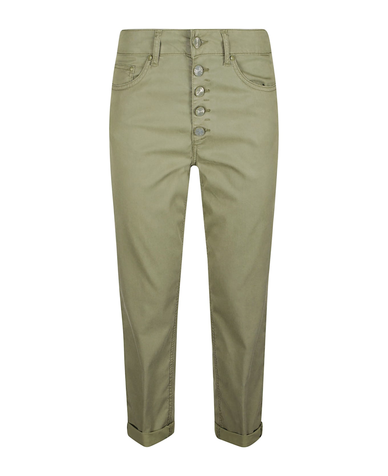 Dondup Button Fitted Trousers - Military Green