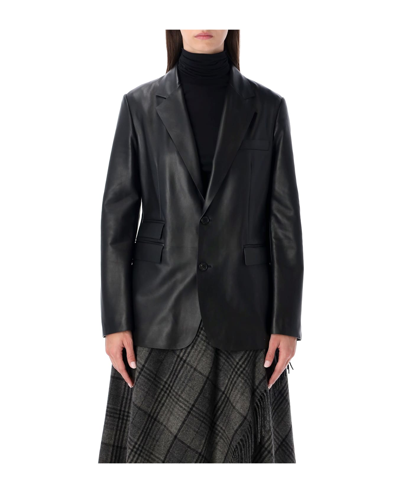 Ralph Lauren Eli Slim Lambskin Jacket - BLACK