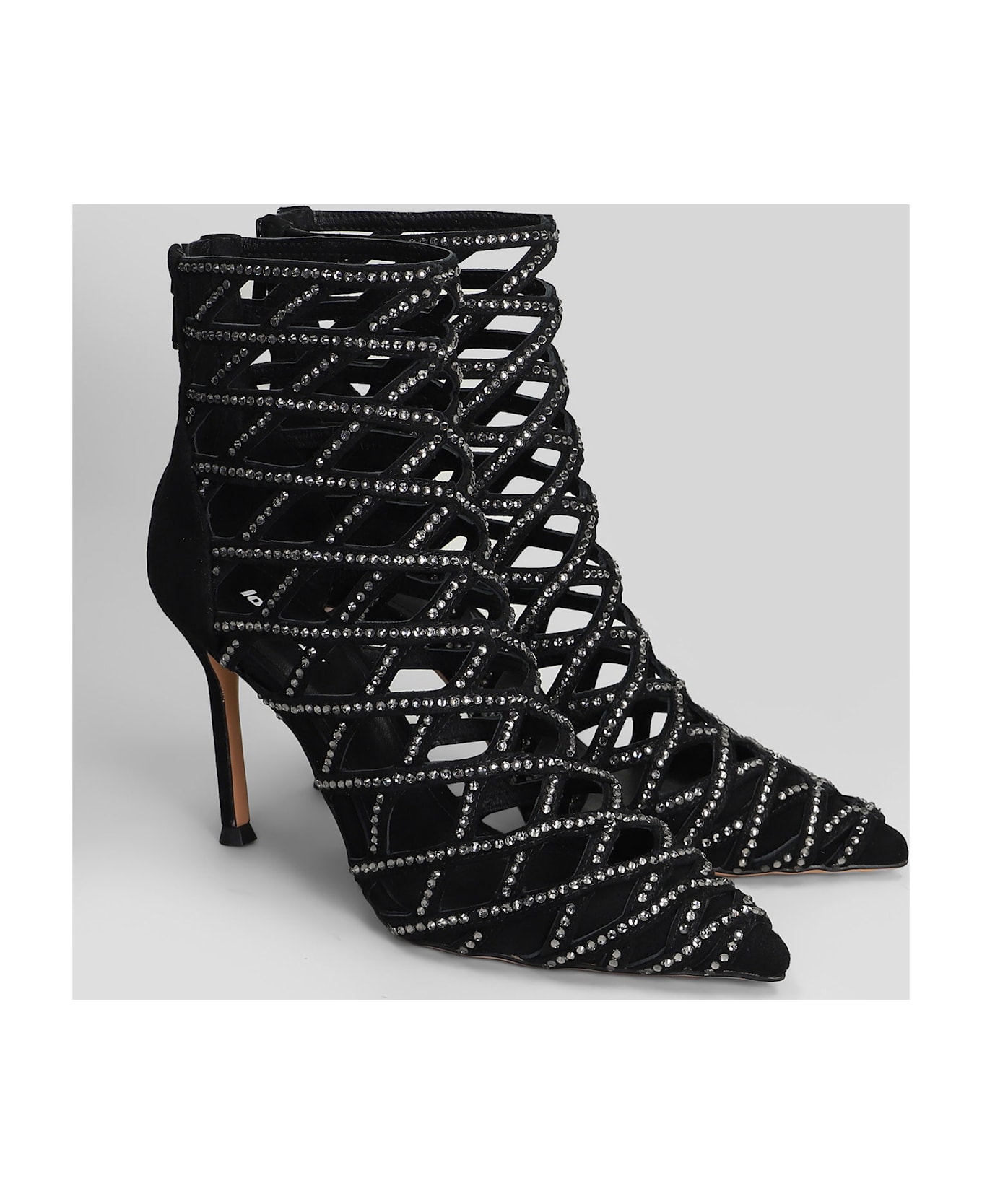 Lola Cruz High Heels Ankle Boots In Black Suede - black