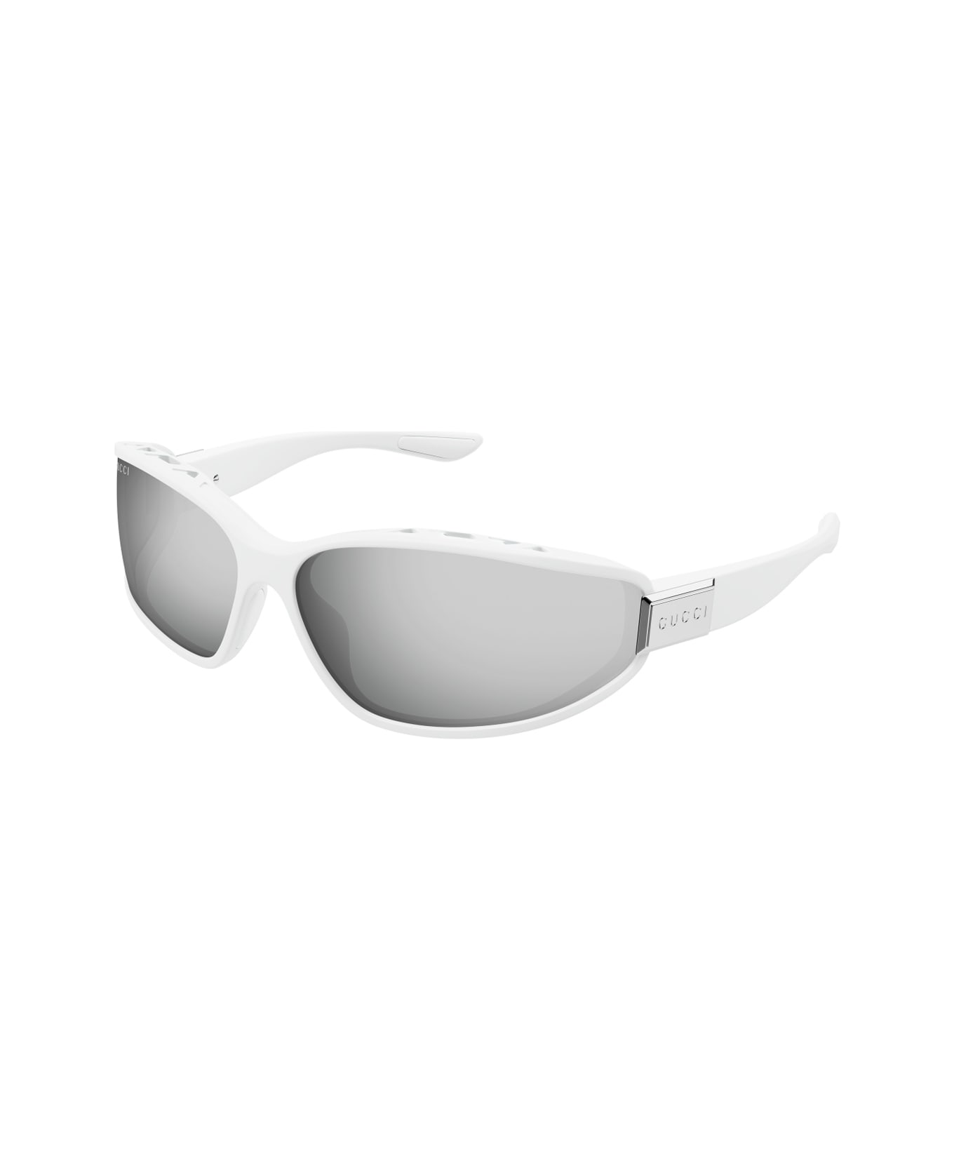 Gucci Eyewear Gucci Gg2011s Linea Institutional Logo 003 White Silver Sunglasses - Bianco