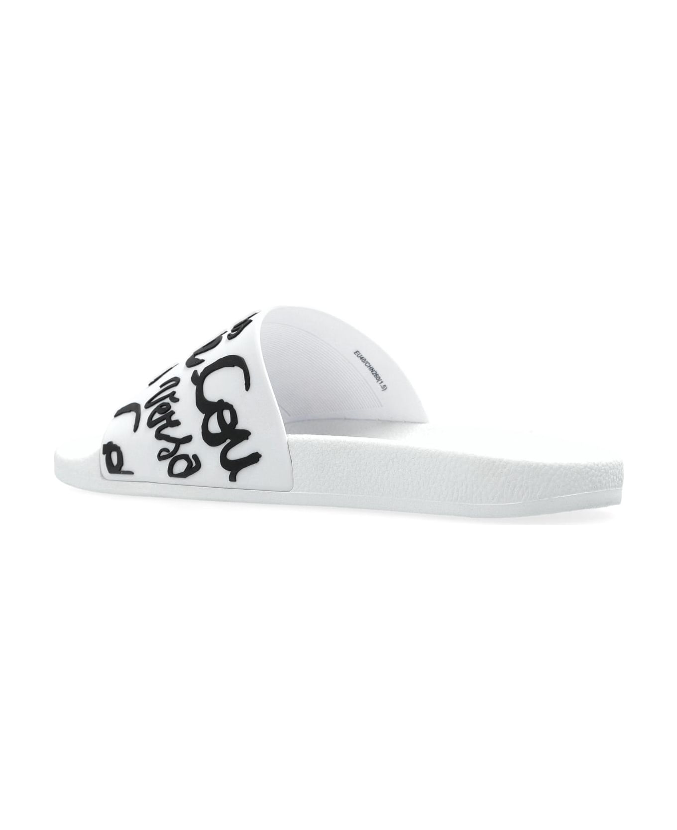 Versace Jeans Couture Rubber Slides With Logo - WHITE