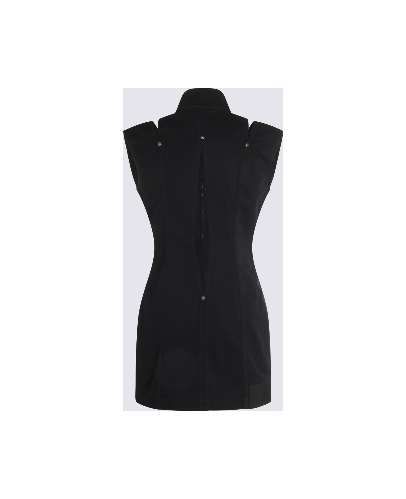 Jean Paul Gaultier Navy Cotton Slit Cotton Dress - Blue