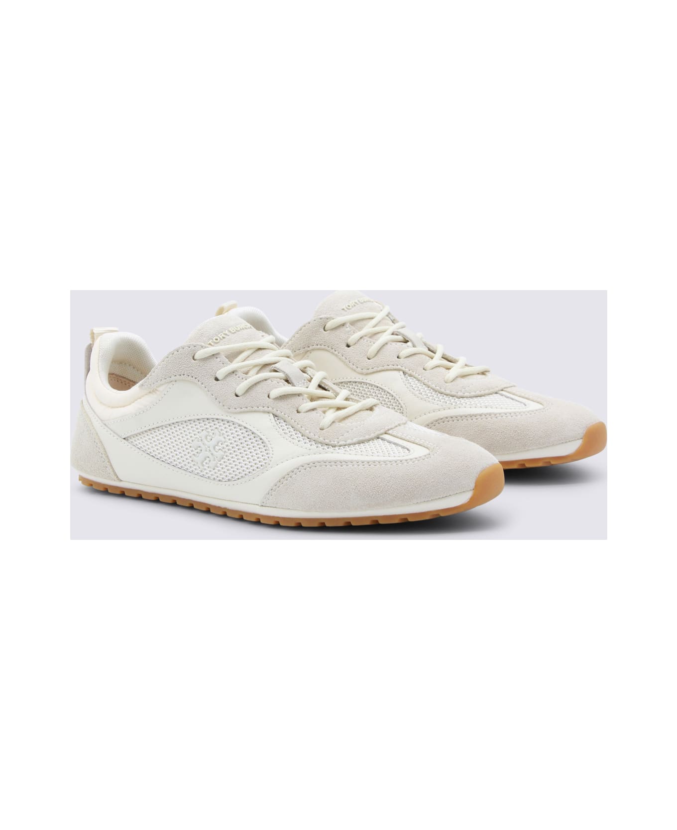 Tory Burch White Leather Sneakers - LIGHT CREAM