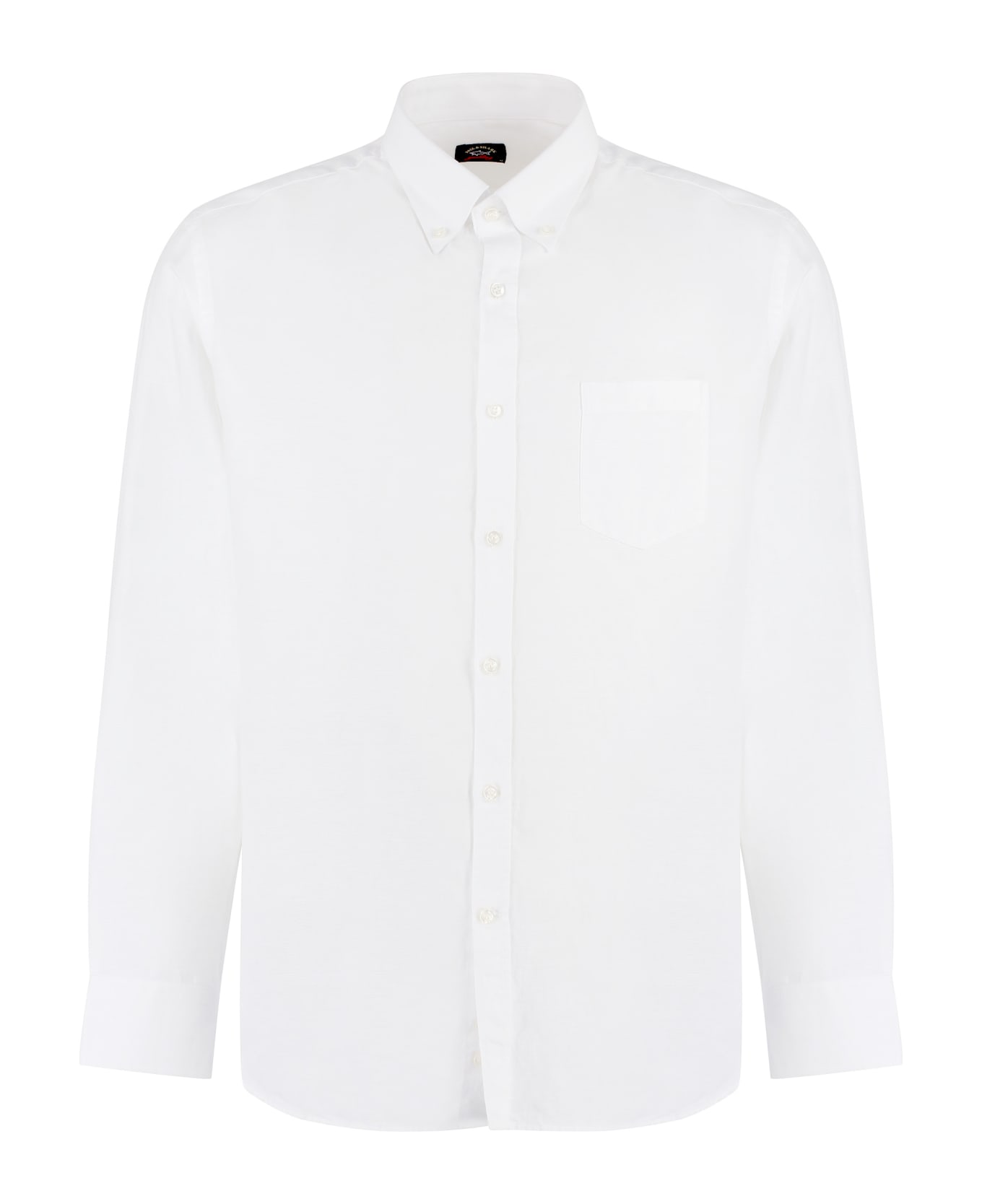 Paul&Shark Long Sleeve Cotton Blend Shirt - White