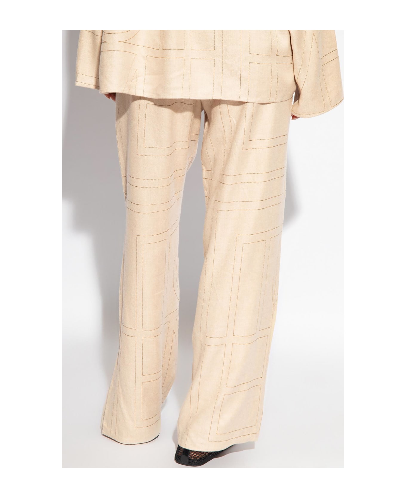 Totême Toteme Trousers With Monogram - IVORY
