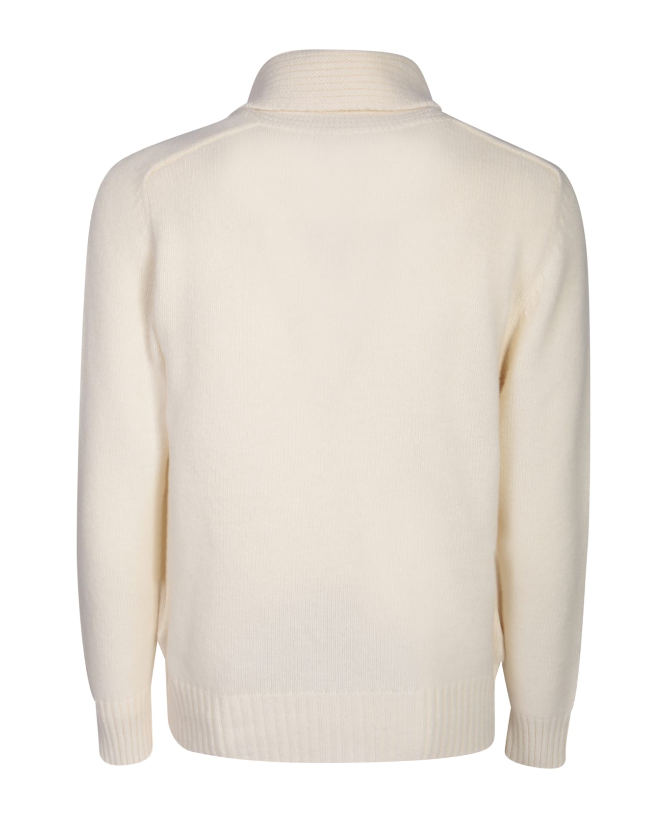 Tagliatore Zippered Cream Sweater - Grey