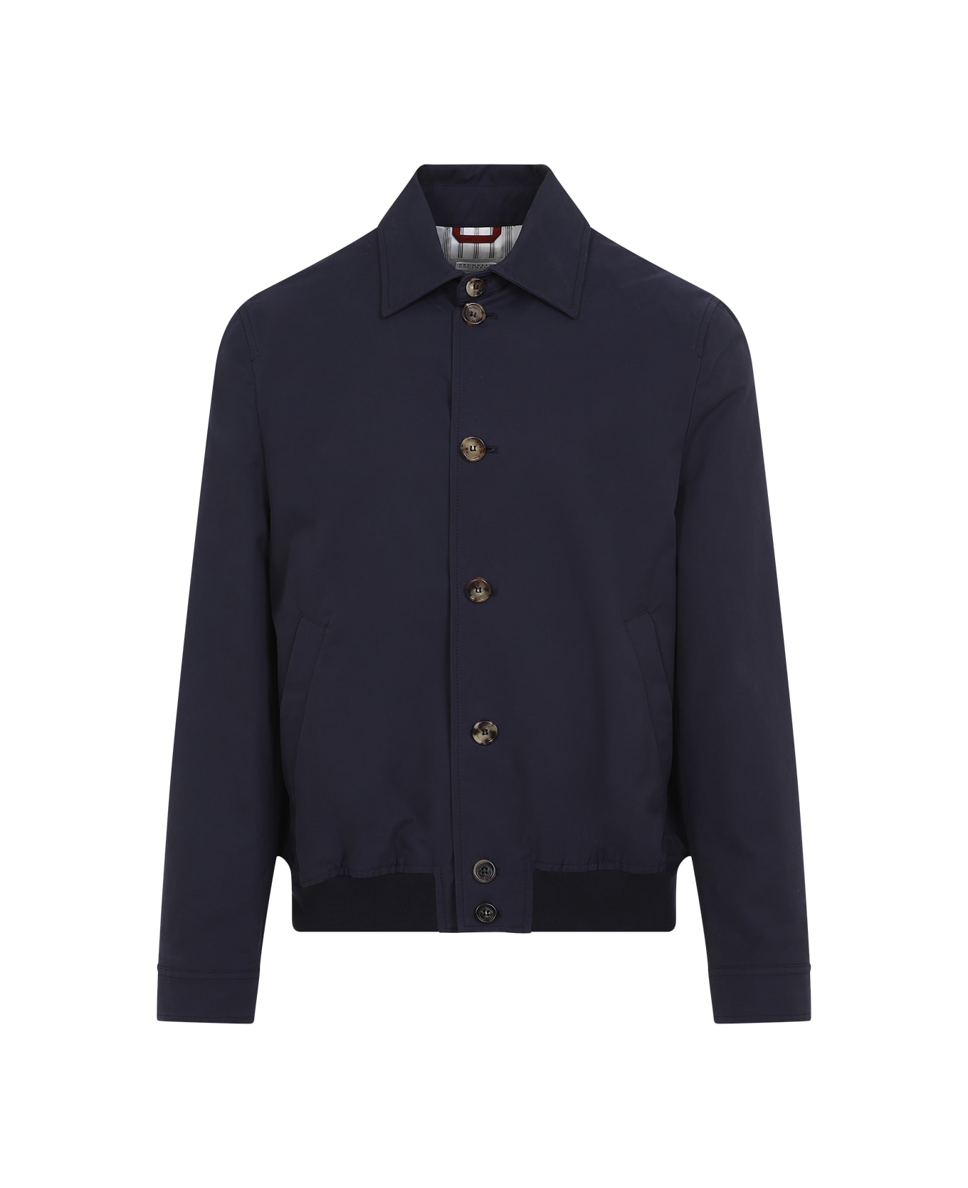 Brunello Cucinelli Cotton Bomber Jacket - Navy