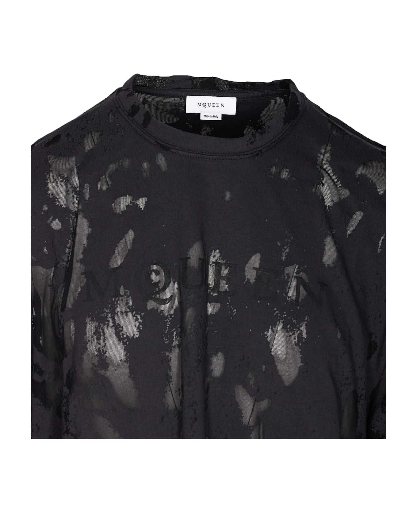 Alexander McQueen Devore
 Logo T-shirt - Black
