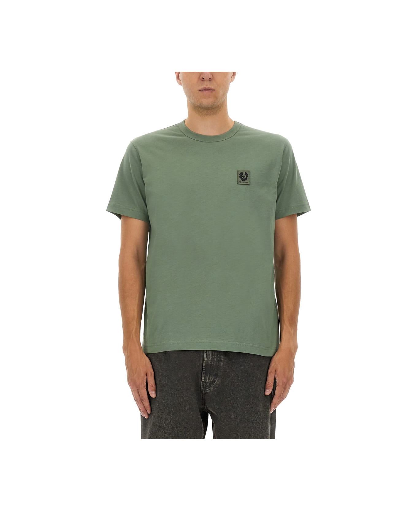 Belstaff T-shirt With Logo Patch - GREEN