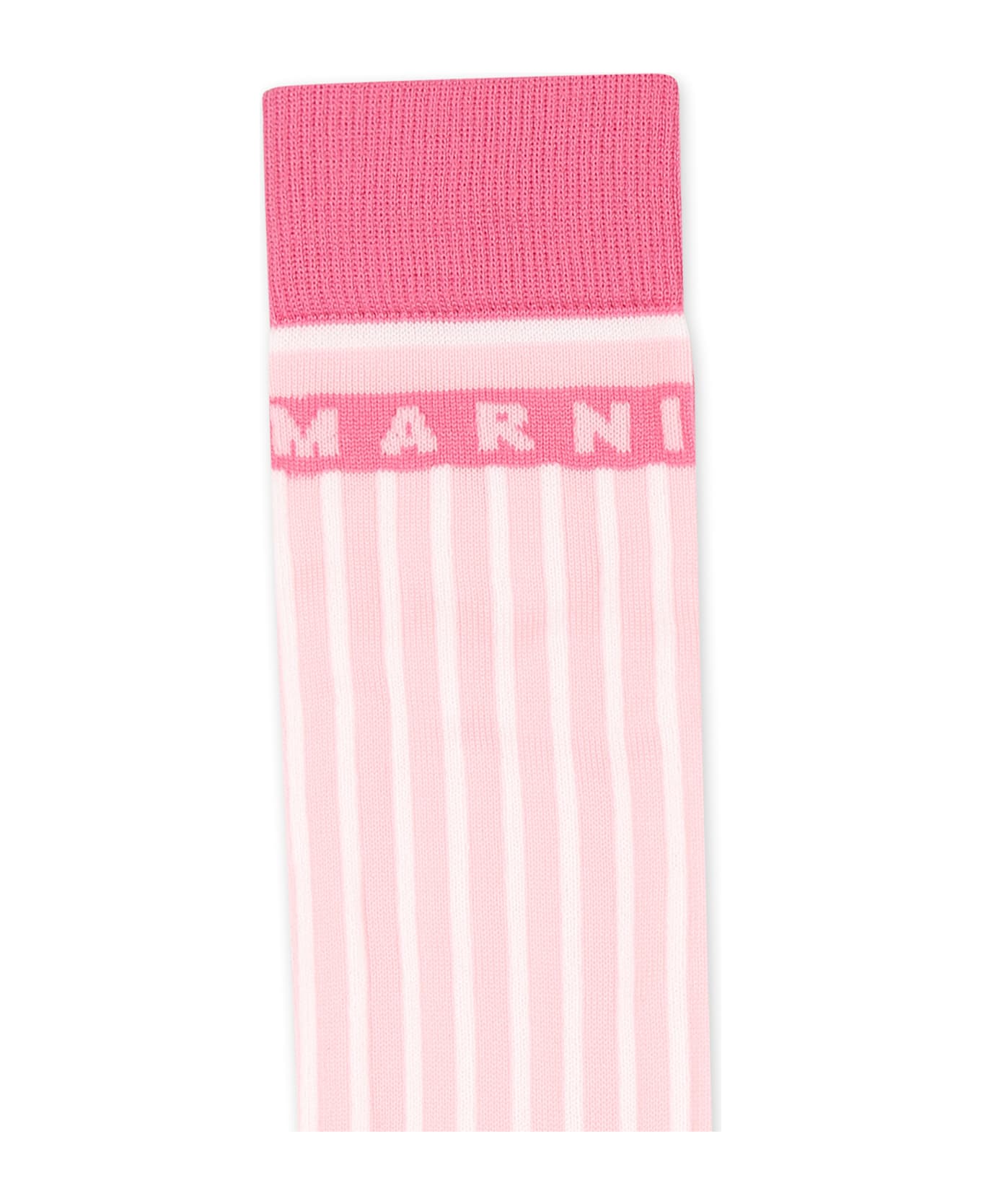 Marni Pink Socks For Girl With Logo - Pink