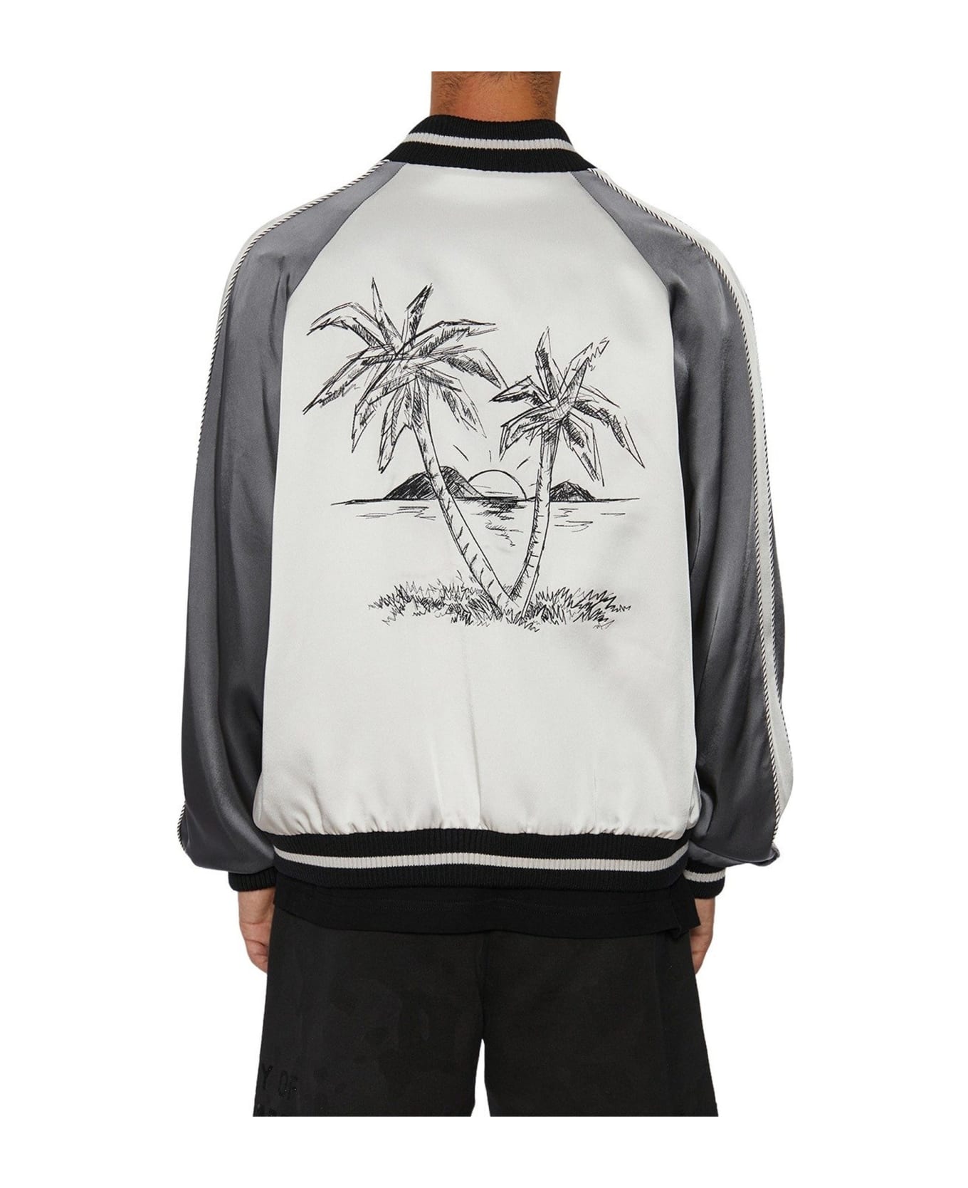 Palm Angels Palms Souvenir Bomber Jacket - Gray