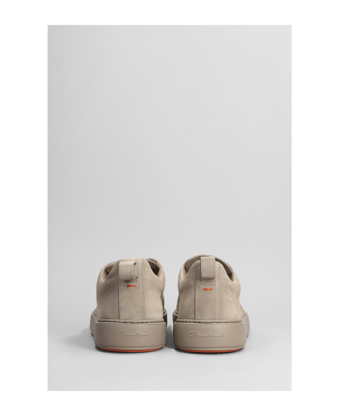 Santoni Victory Sneakers In Taupe Suede - taupe