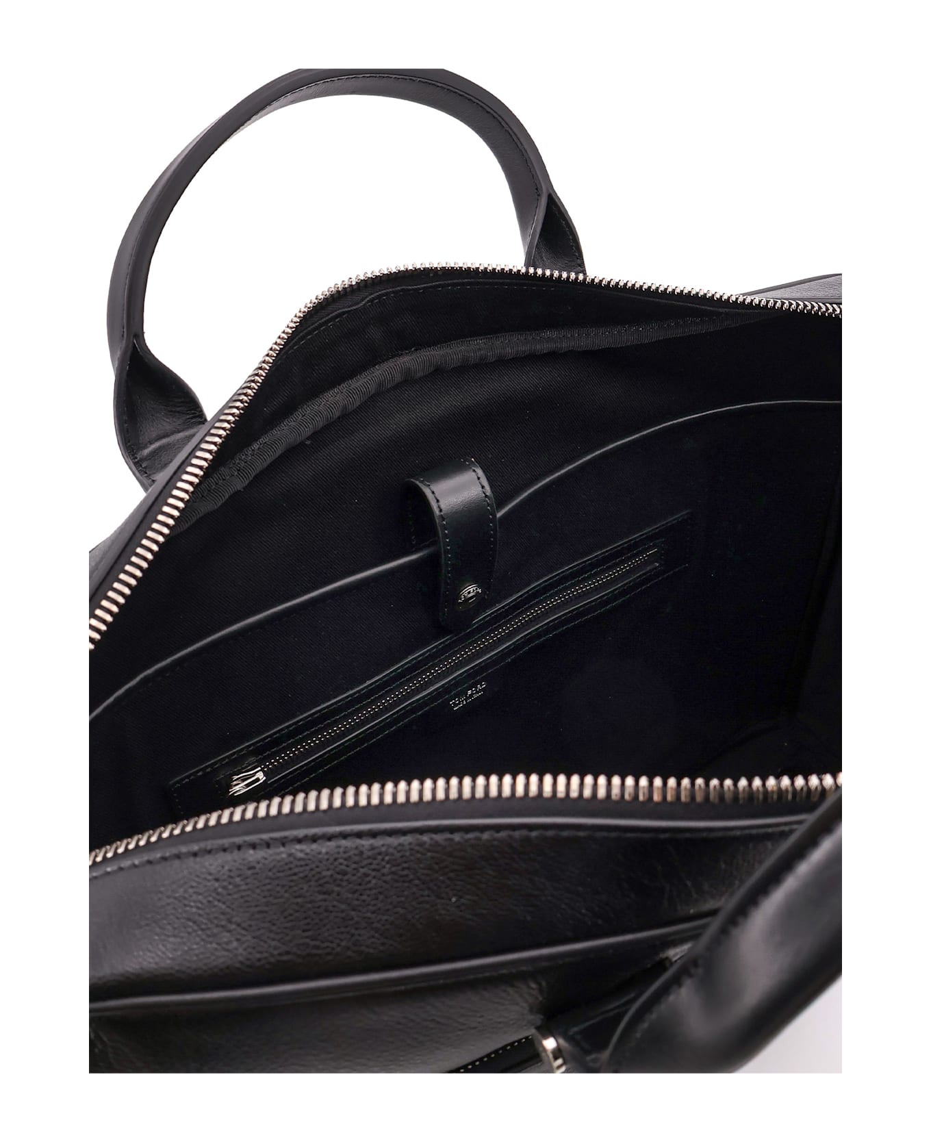 Tom Ford Leather Work Bag With Logo - Black