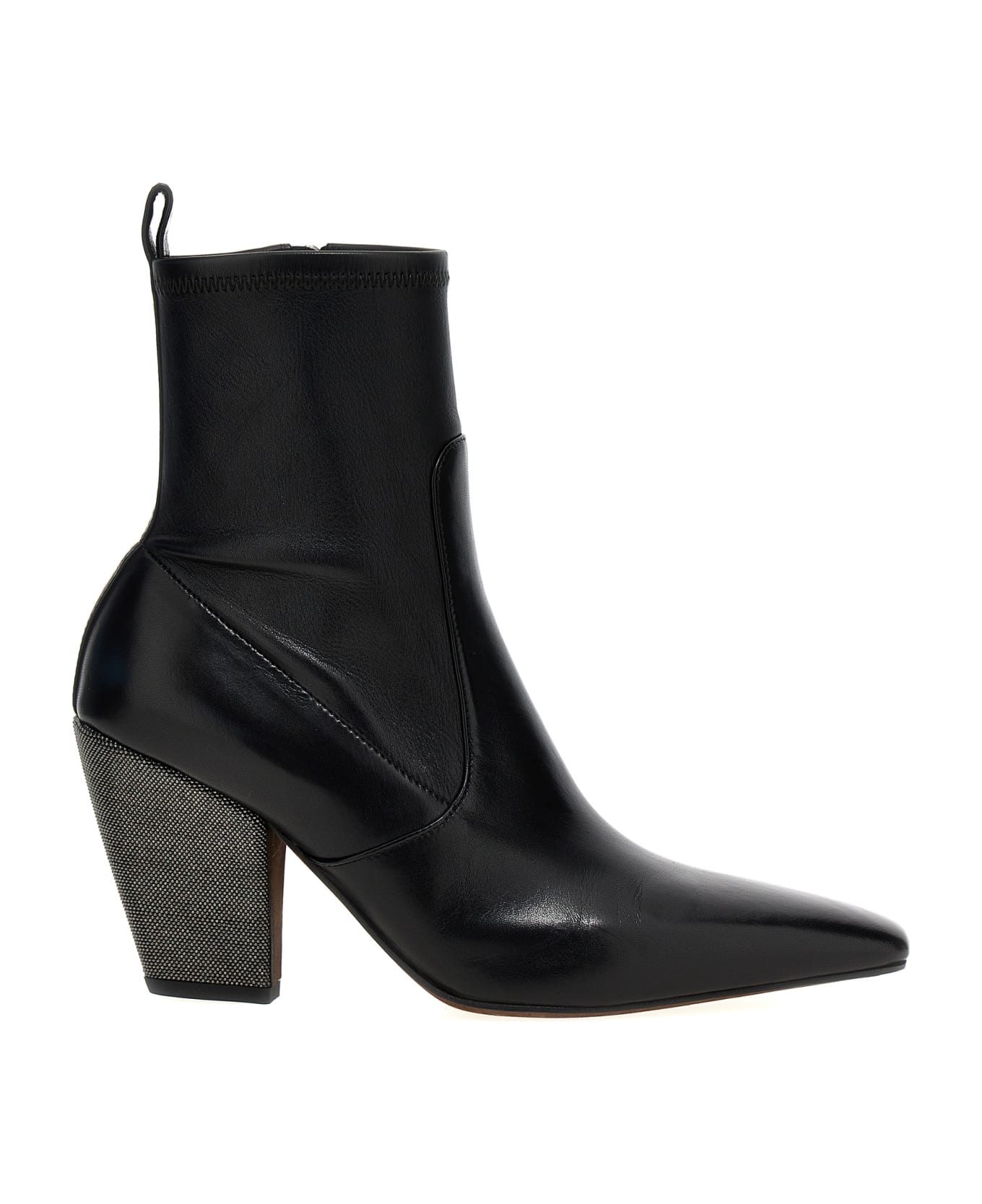 Brunello Cucinelli Jewel Heel Ankle Boots - Black  