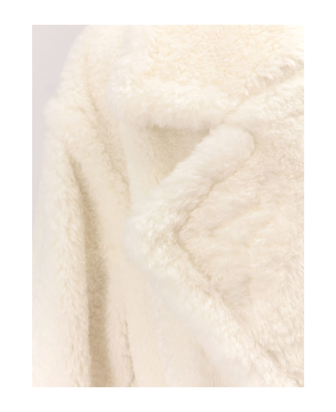 Hugo Boss Catedy Synthetic Fur Coat - OPEN WHITE