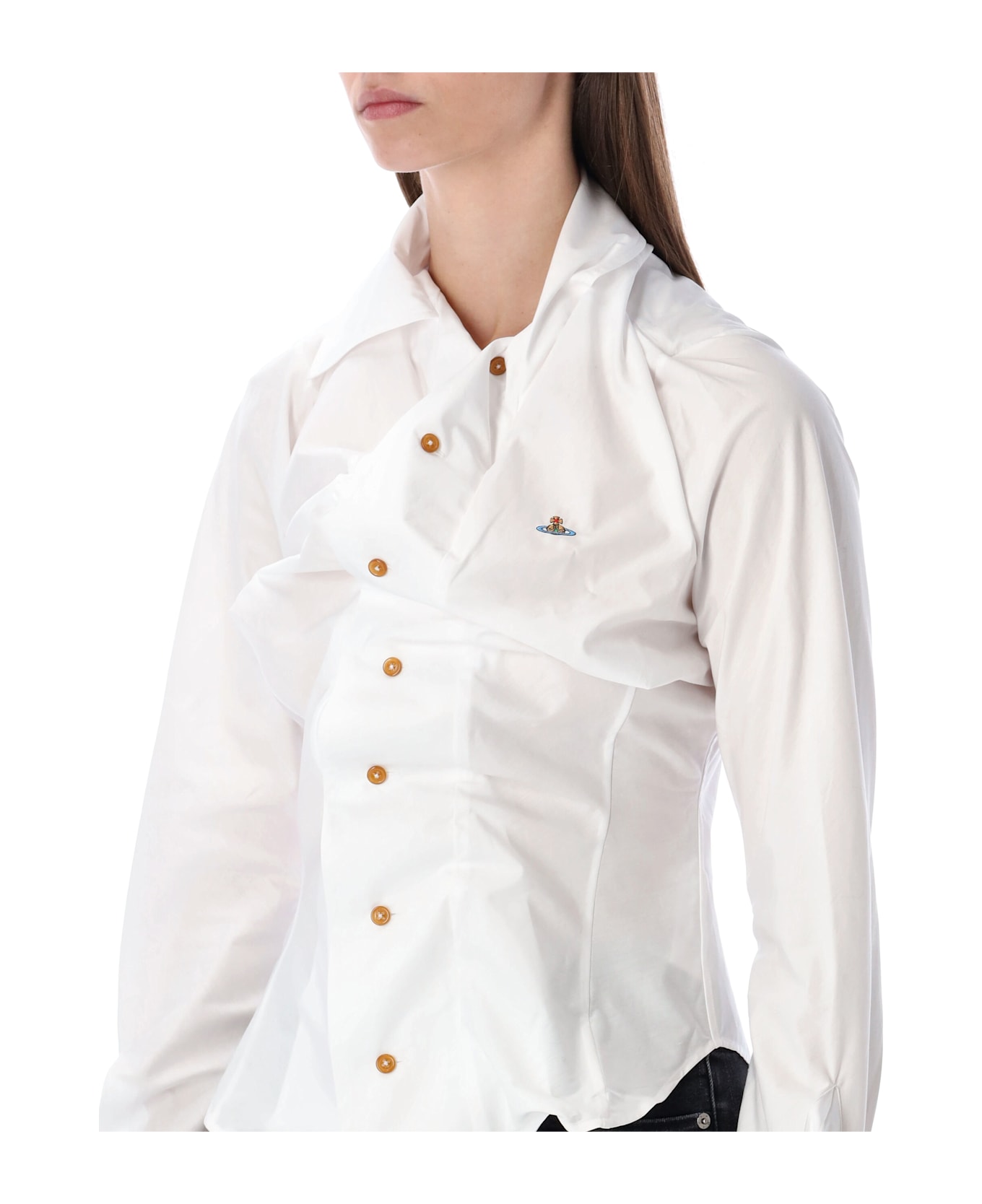 Vivienne Westwood White Drunken Sculpted Shirt - WHITE