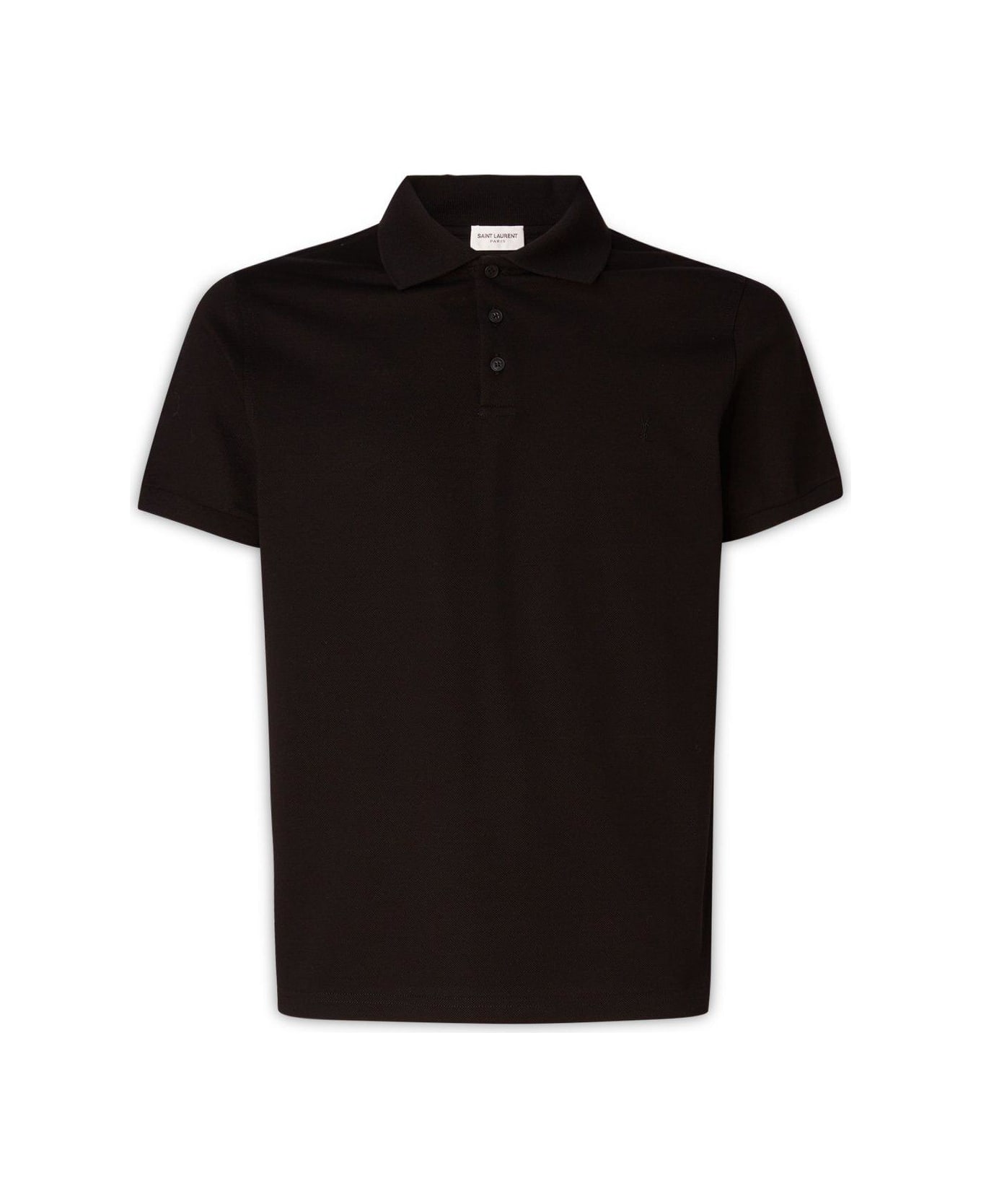 Saint Laurent Buttoned Short-sleeved Polo Shirt - Nero