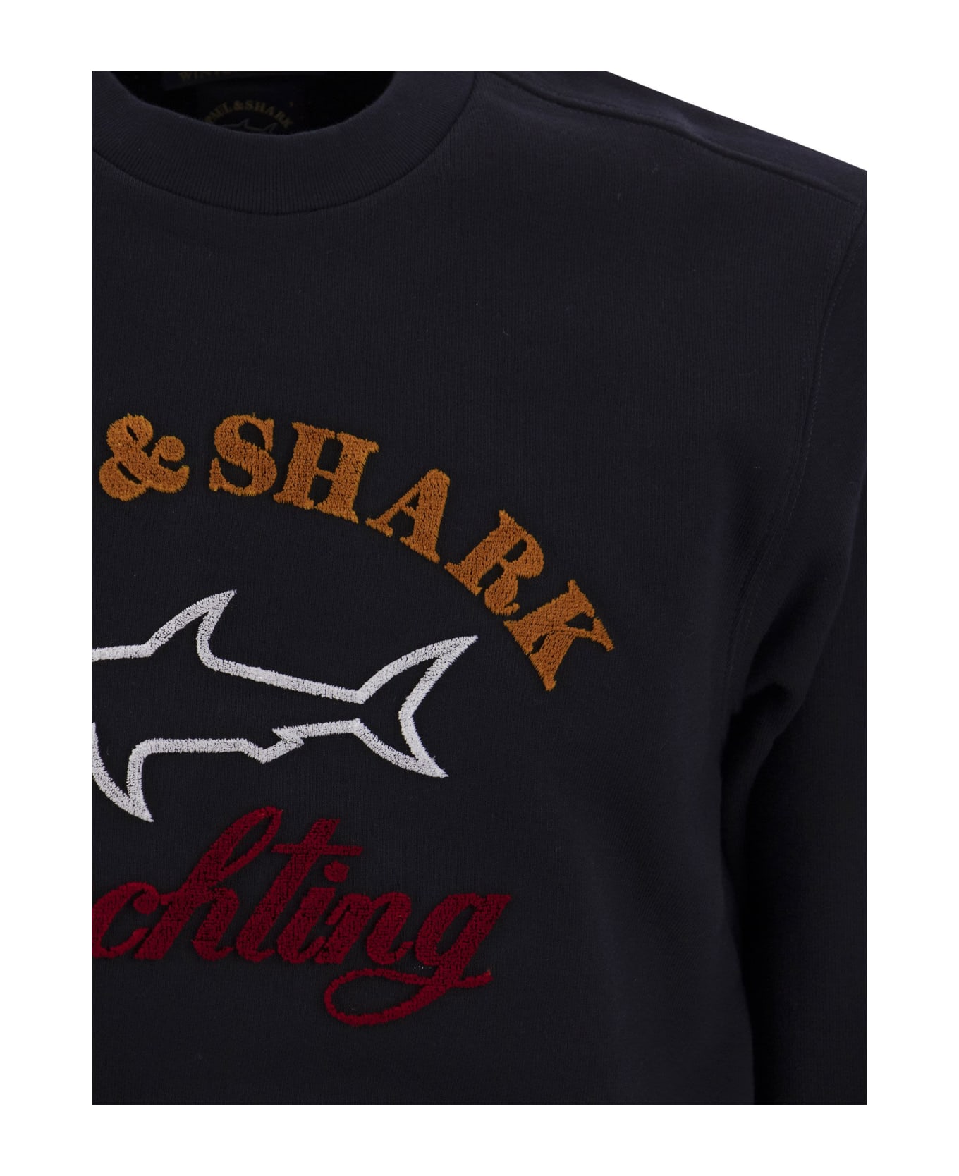 Paul&Shark Cotton Crewneck Sweatshirt With Logo - Navy Blue