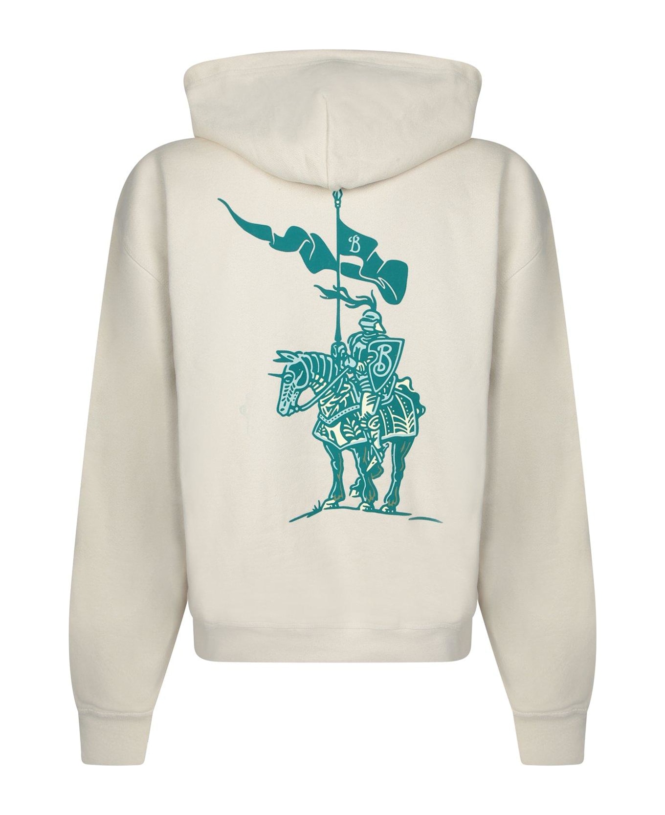 Burberry Logo Printed Drawstring Hoodie - Alpine