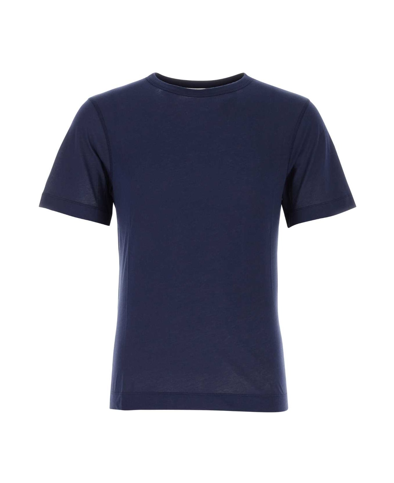 Dries Van Noten Navy Blue Cotton T-shirt - DARK BLUE