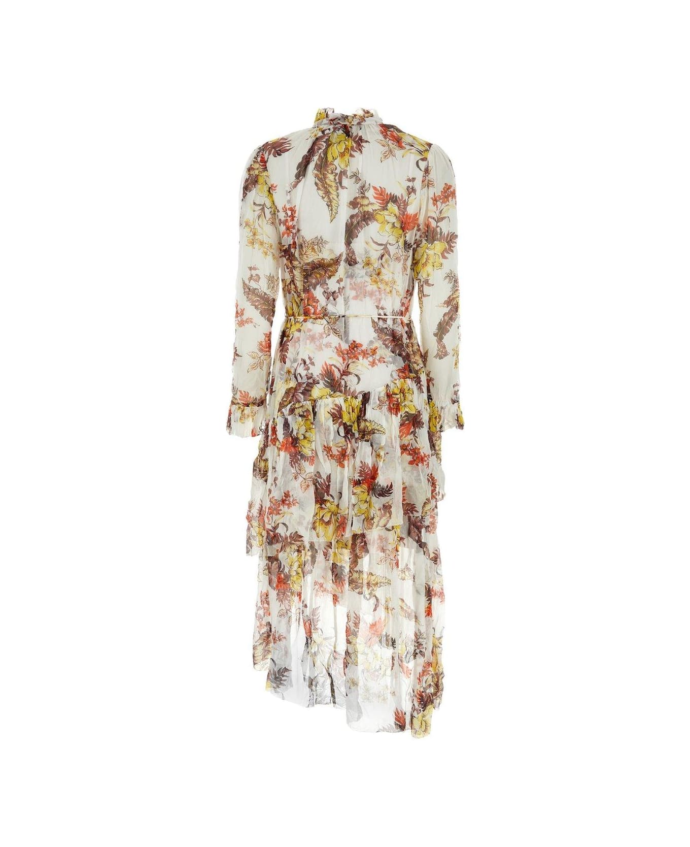 Zimmermann Floral Printed Tied-waist Dress - WHITE ワンピース＆ドレス