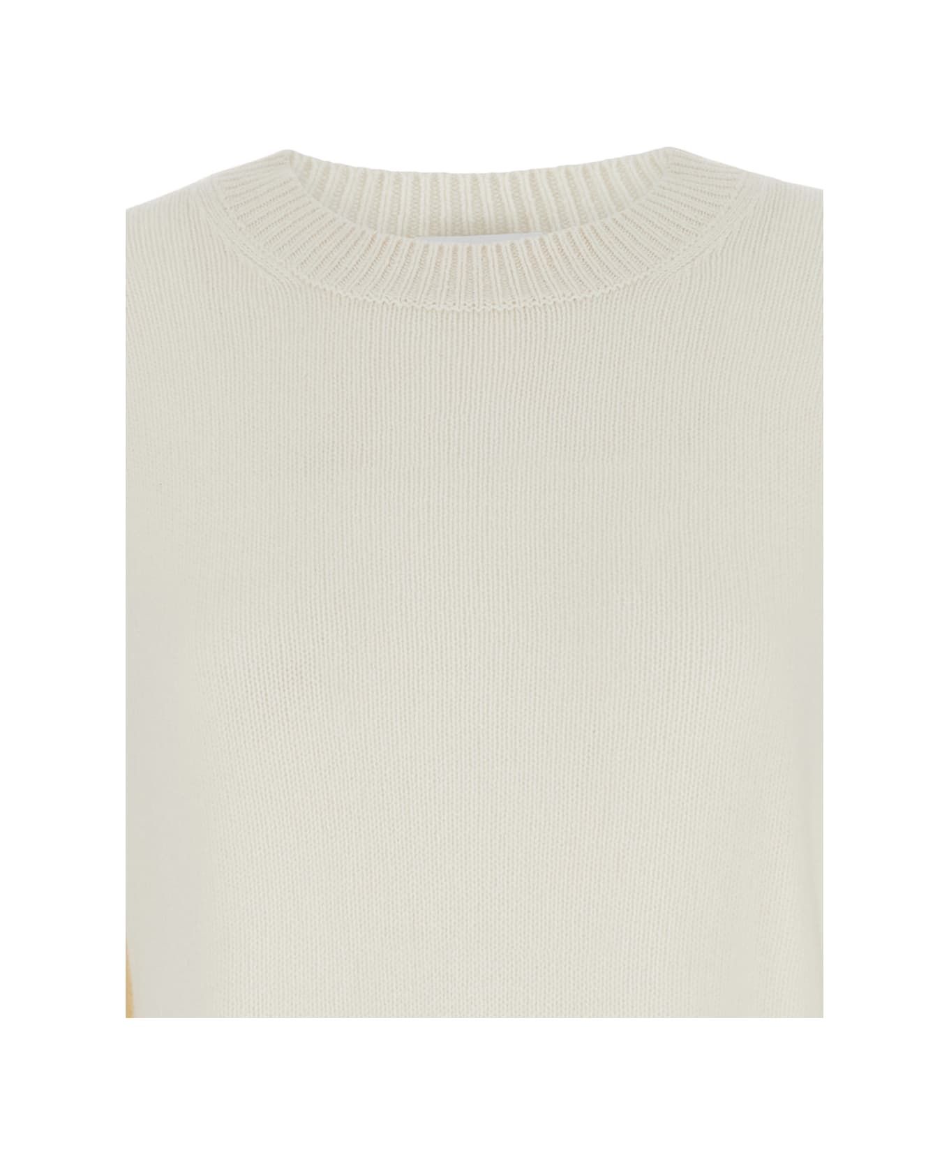 Allude White Relaxed Crewneck Sweater In Cashmere Woman - White