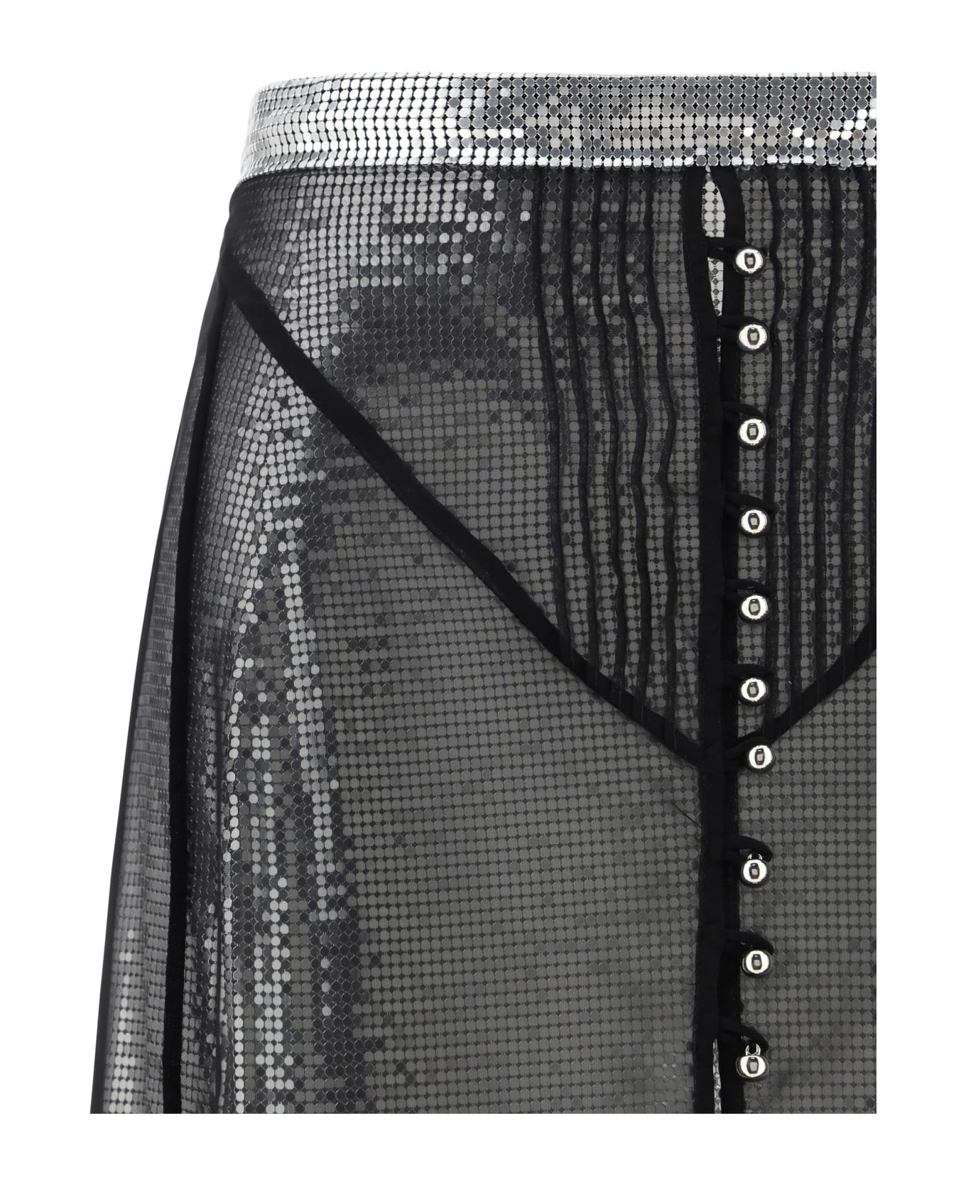 Paco Rabanne Jupe Long Skirt - Silver