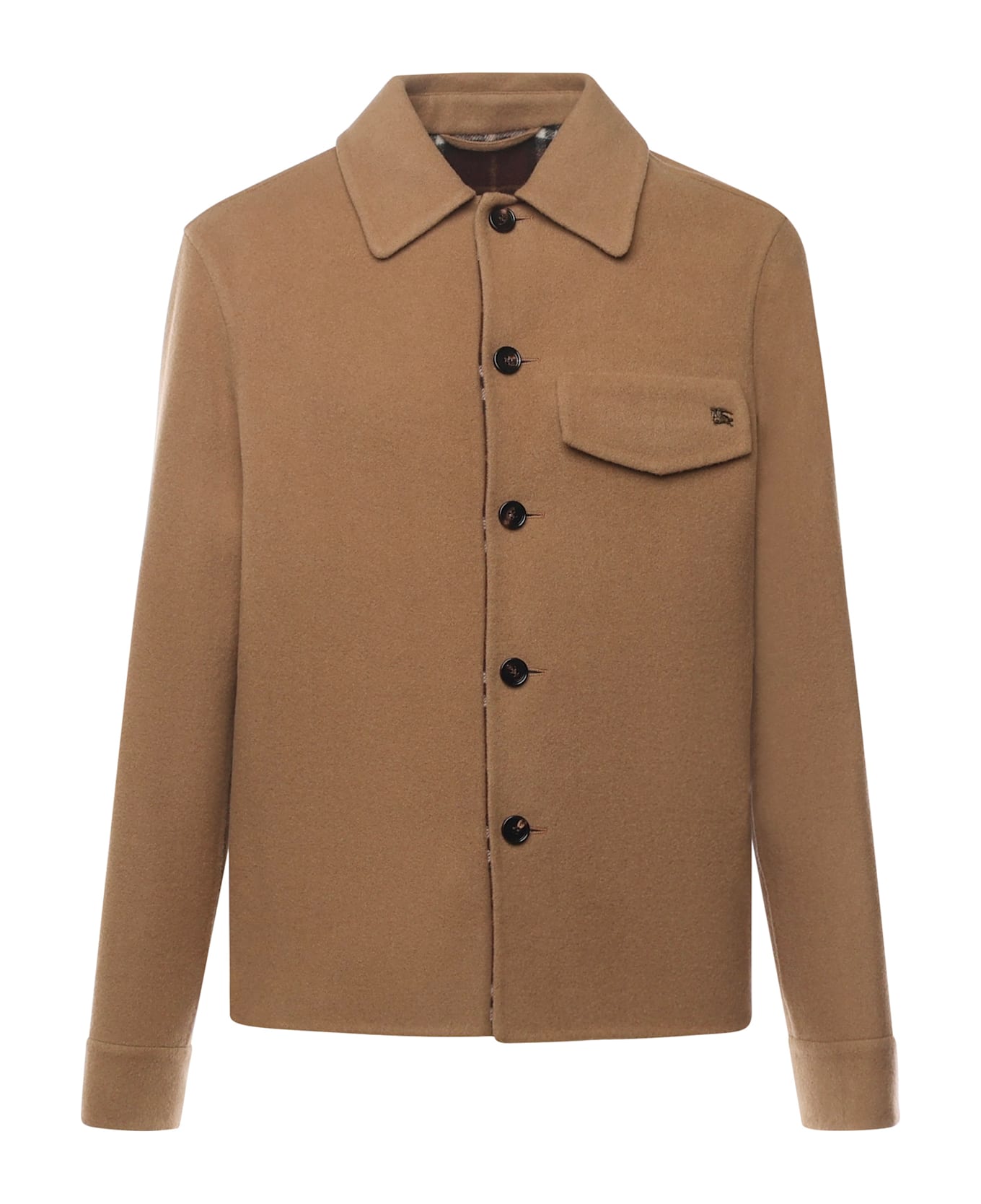 Burberry Double-faced Wool Shirt - Camel/Treacle Brown