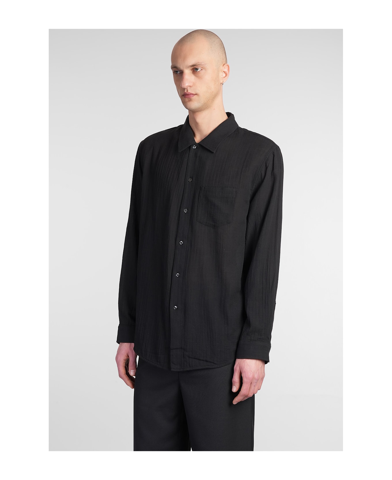 Séfr Leo Shirt In Black Cotton - black