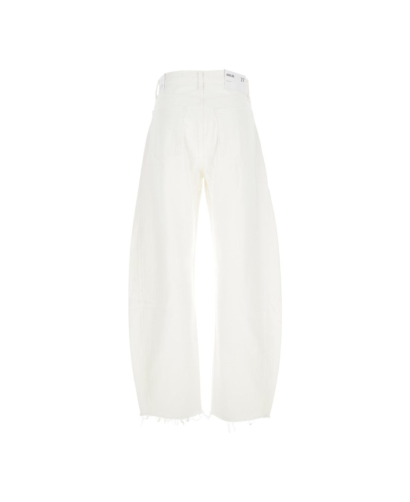 AGOLDE 
luna
 White Jeans With Logo Patch On The Rear And Fringed Hem In Denim Woman - White