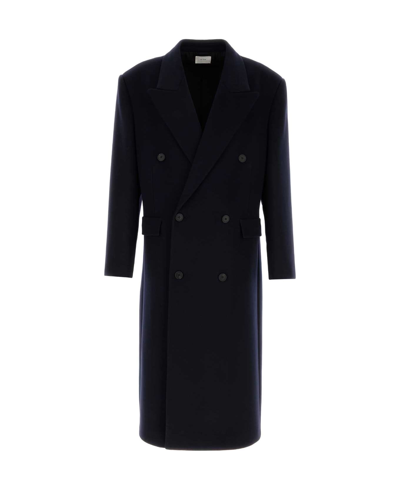 The Row Midnight Blue Cashmere Velasco Coat - NAVY