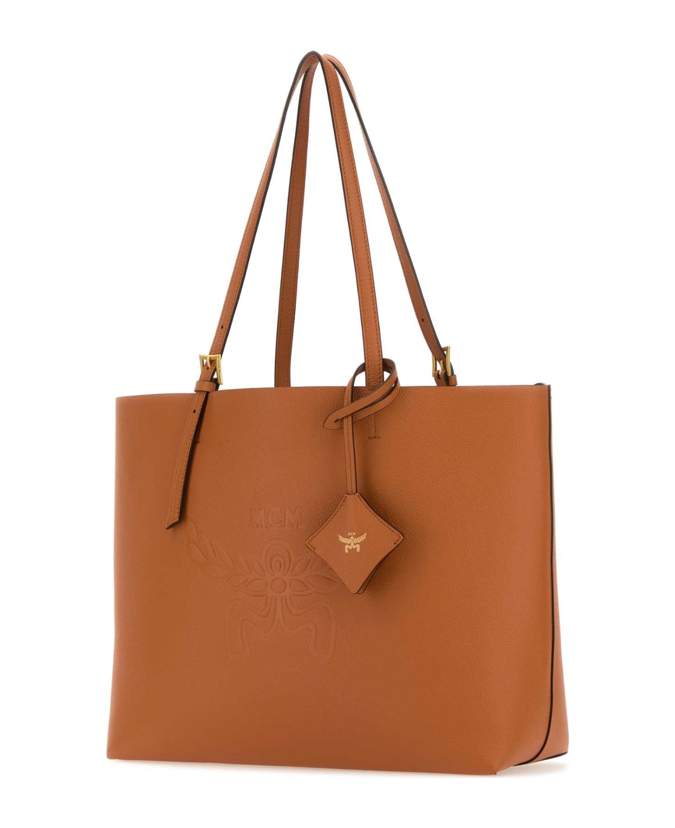 MCM Caramel Leather Medium Himmel Shopping Bag - COGNAC