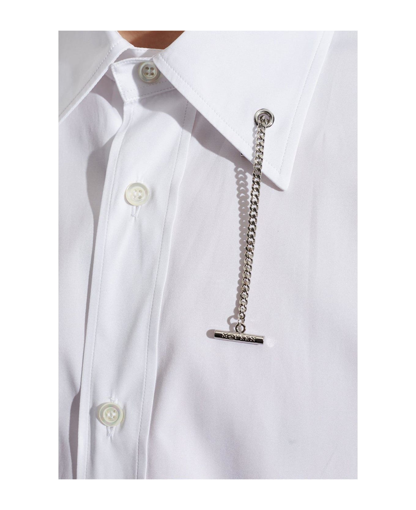 Alexander McQueen Cross-bar Chain Shirt - OPTICALWHITE