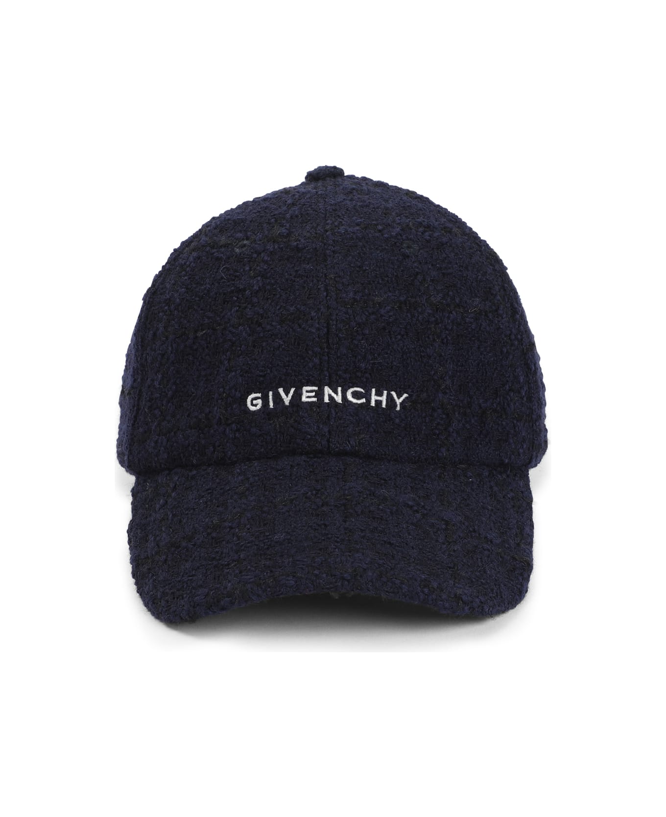 Givenchy Dark Blue Tweed Givenchy Baseball Cap - Dark Blue