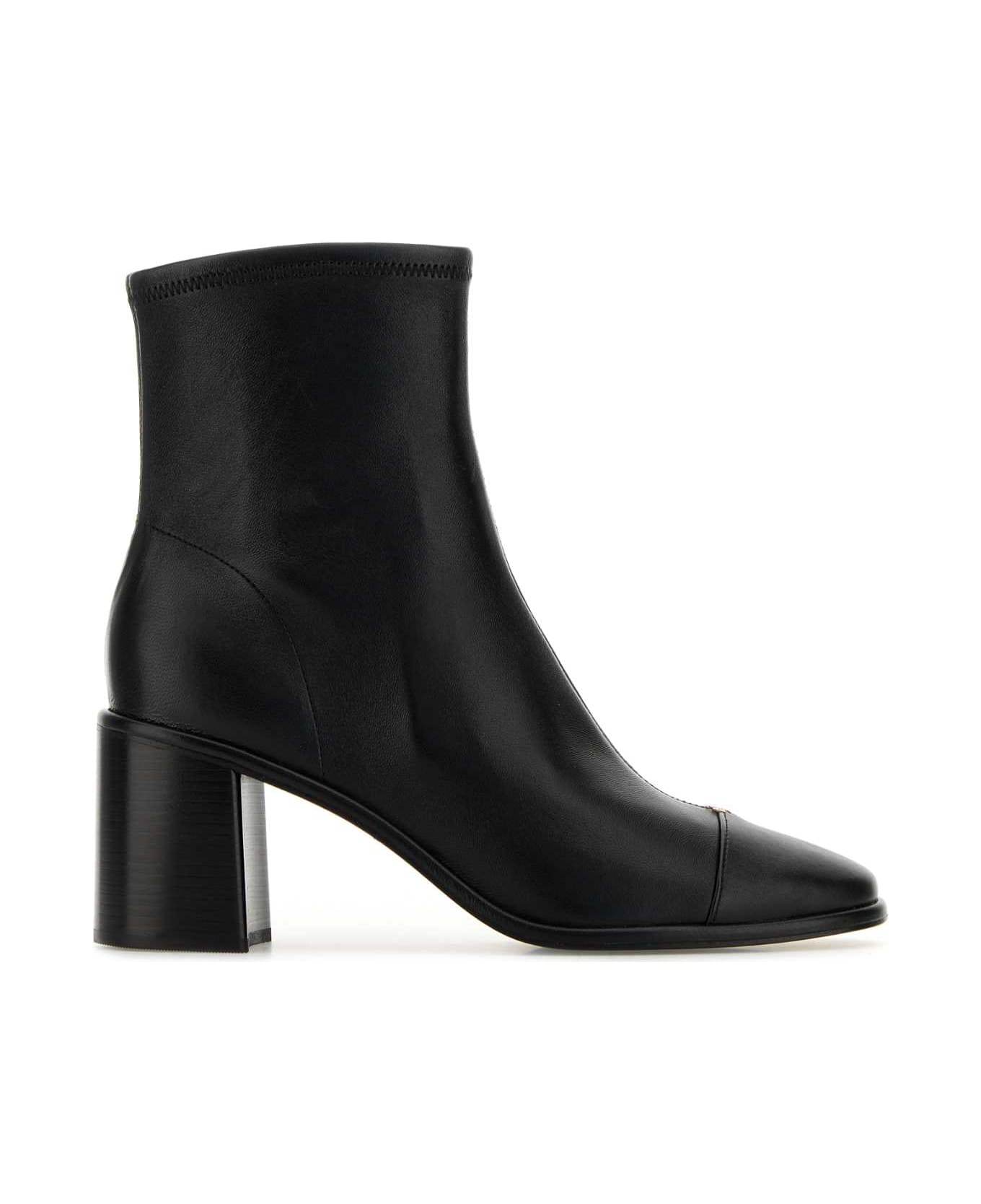 Tory Burch Black Leather Ankle Boots - PERFECTBLACK