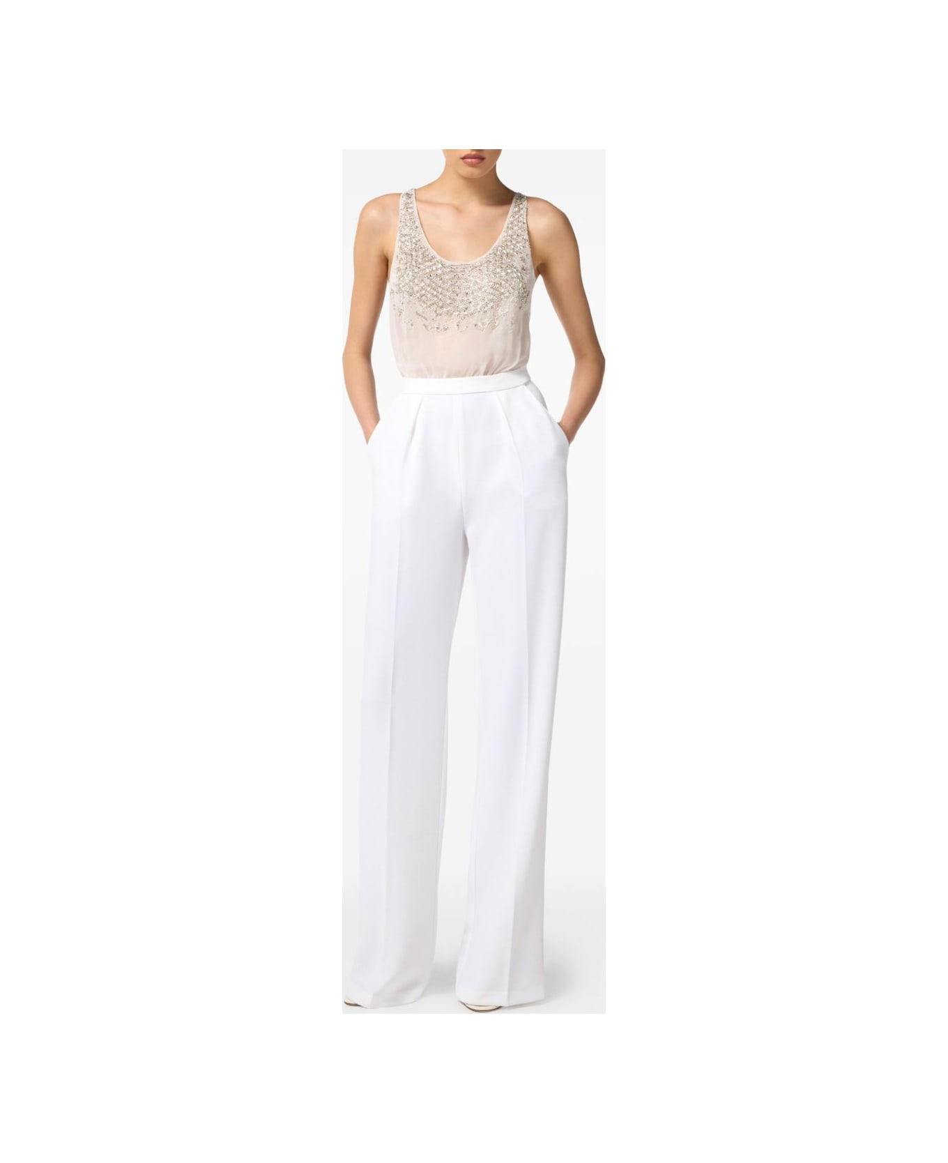 Elisabetta Franchi Decorated Jumpsuit - White