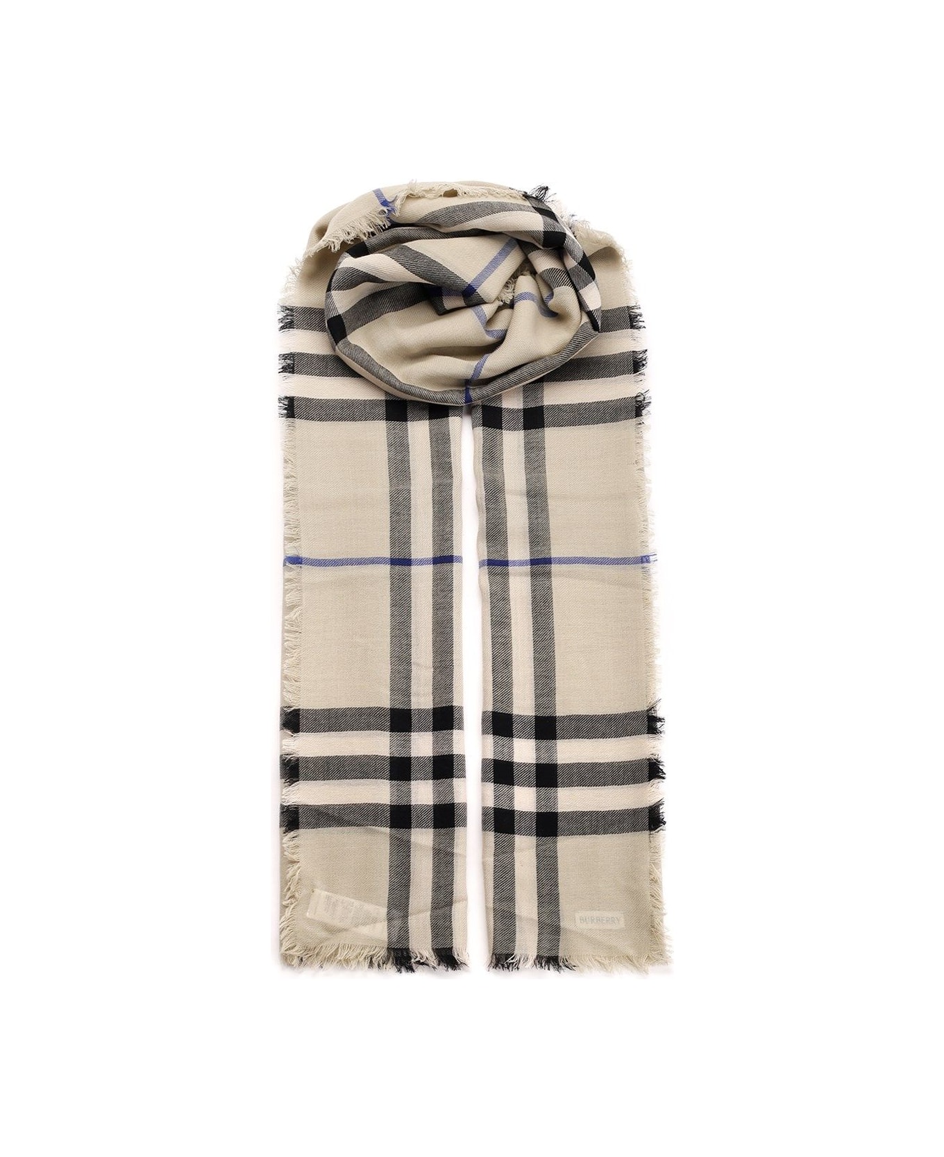 Burberry Check Wool Scarf - Beige