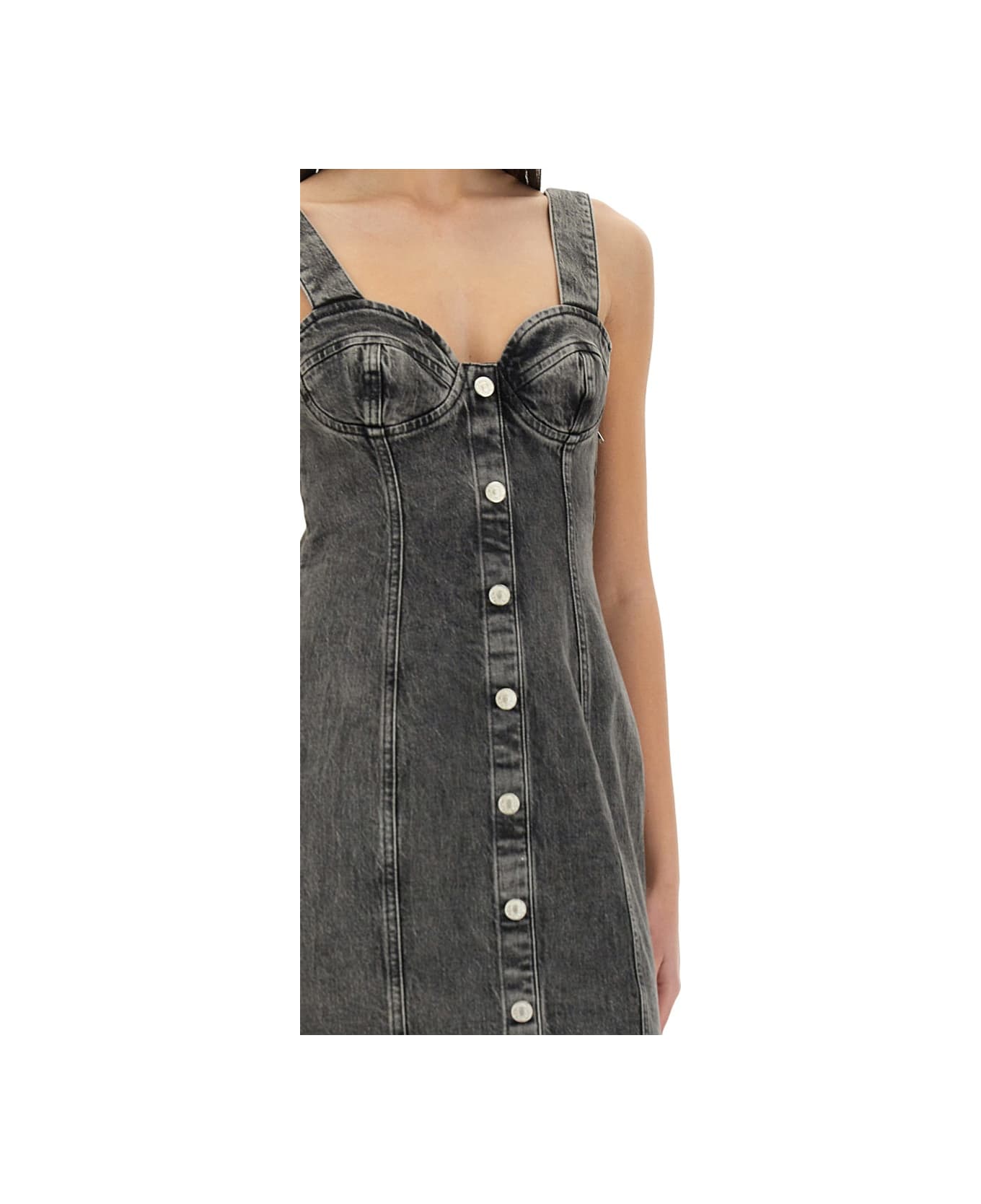 M05CH1N0 Jeans Denim Midi Dress - GREY