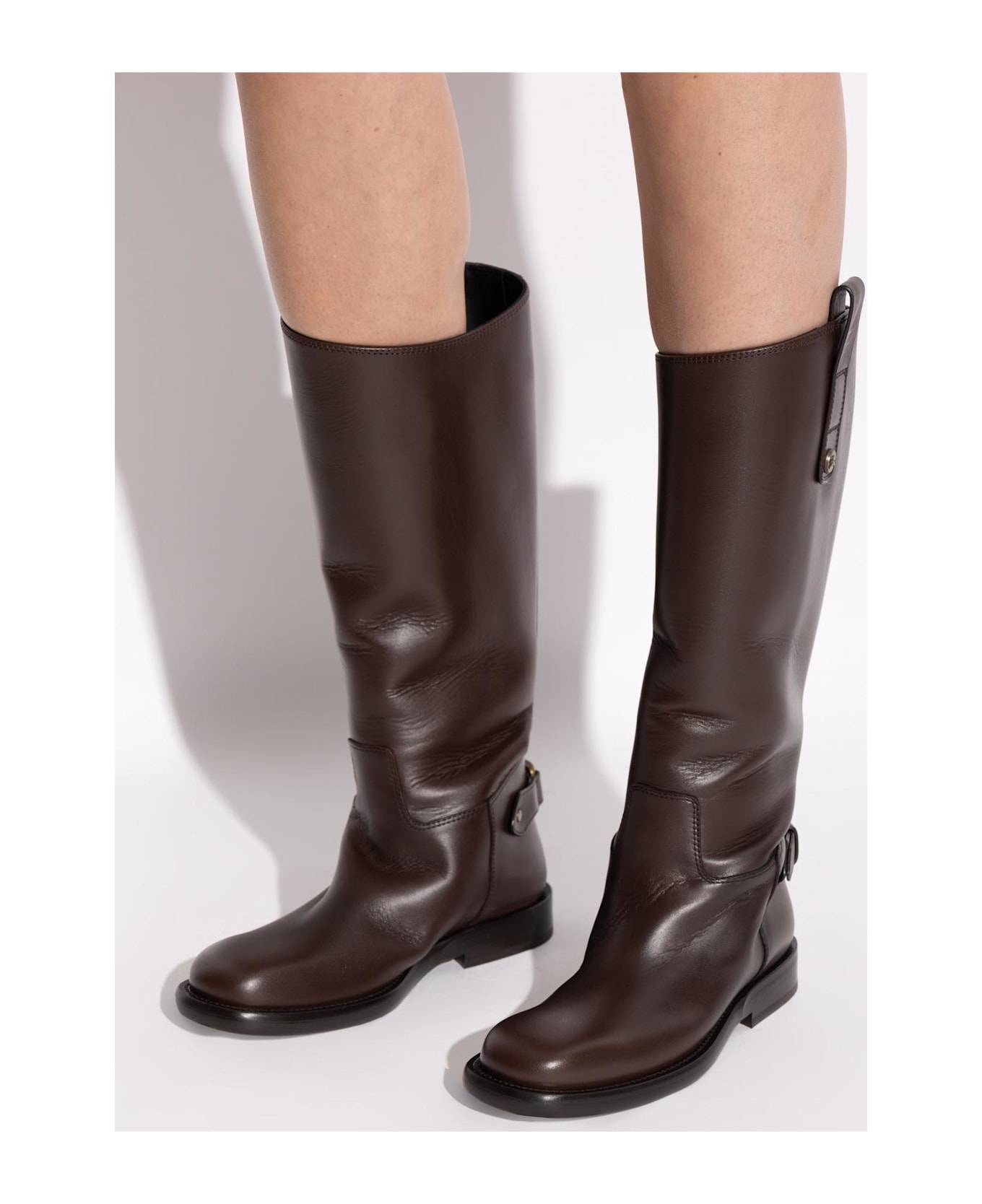 Burberry Leather Boots - BROWN