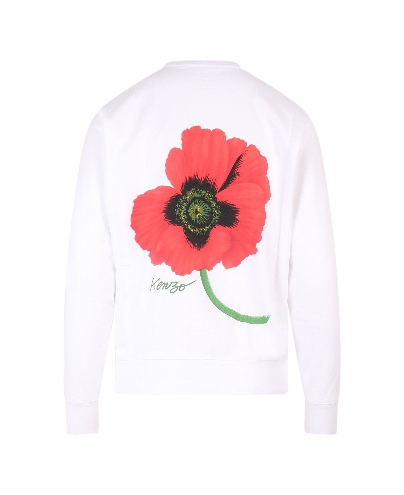 Kenzo Floral Printed Crewneck Sweatshirt - Bianco